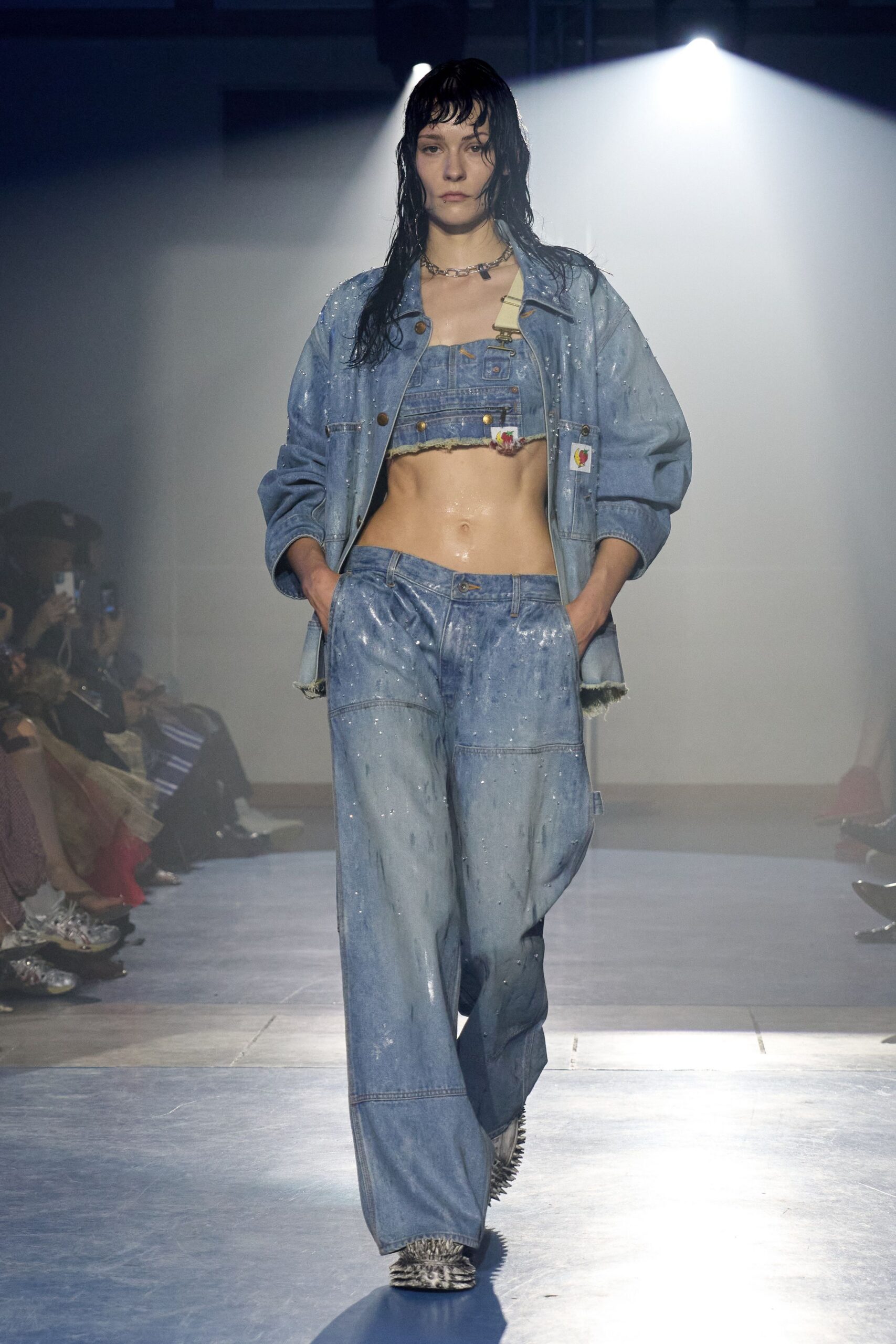 denim jacket and pants outfit