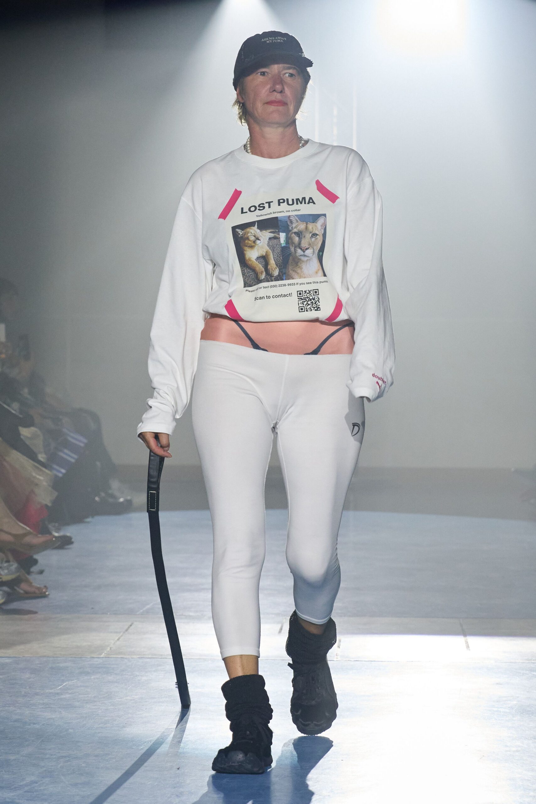 white relaxed top with leggings