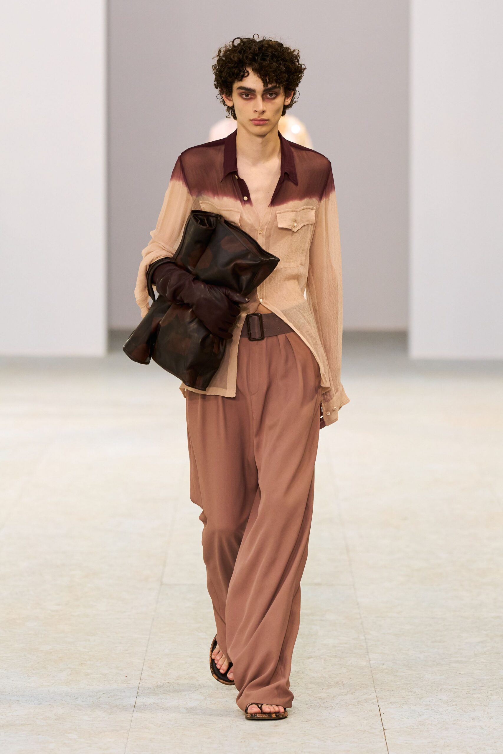 pink silk relaxed straight-leg pants