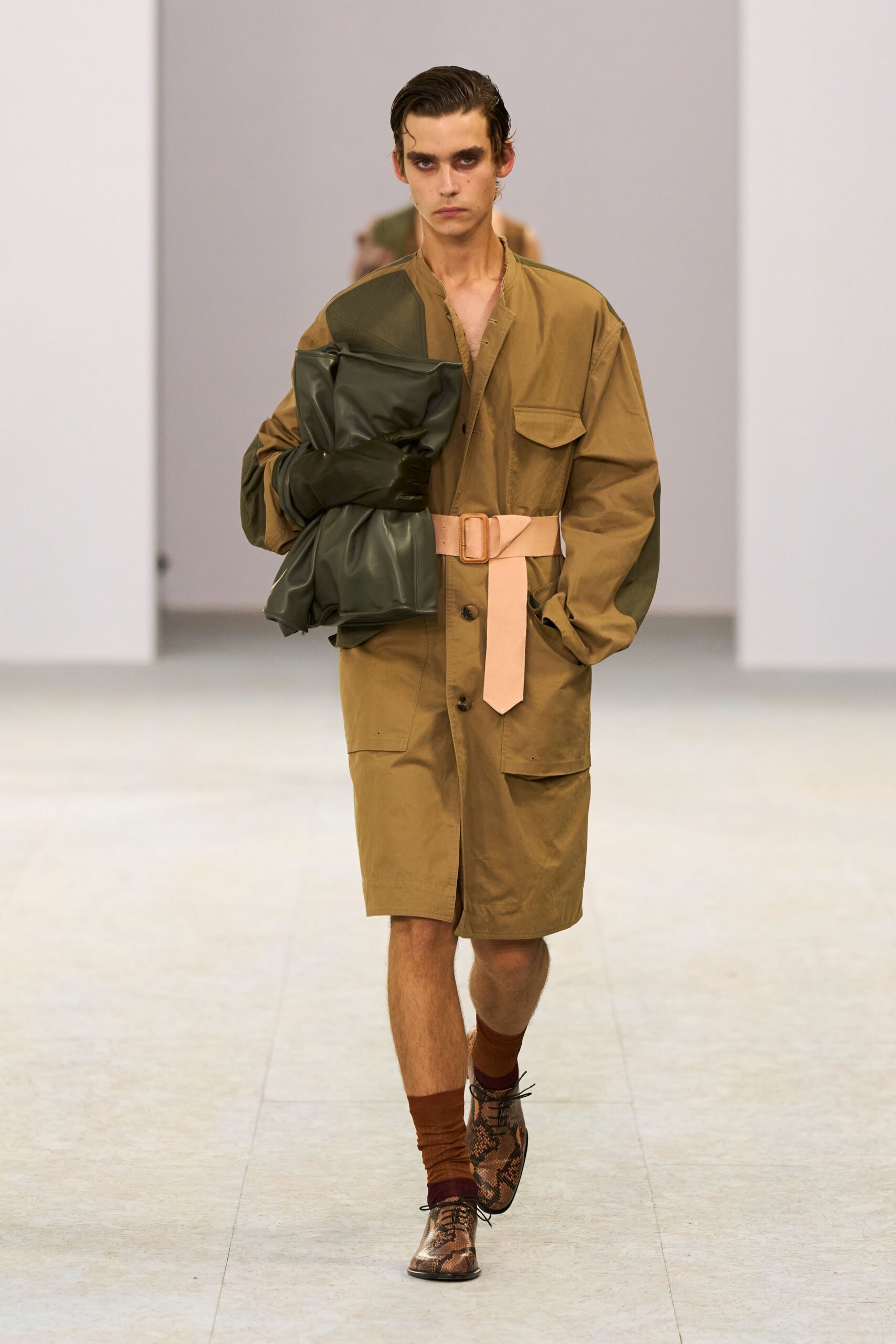 brown relaxed coat with belt