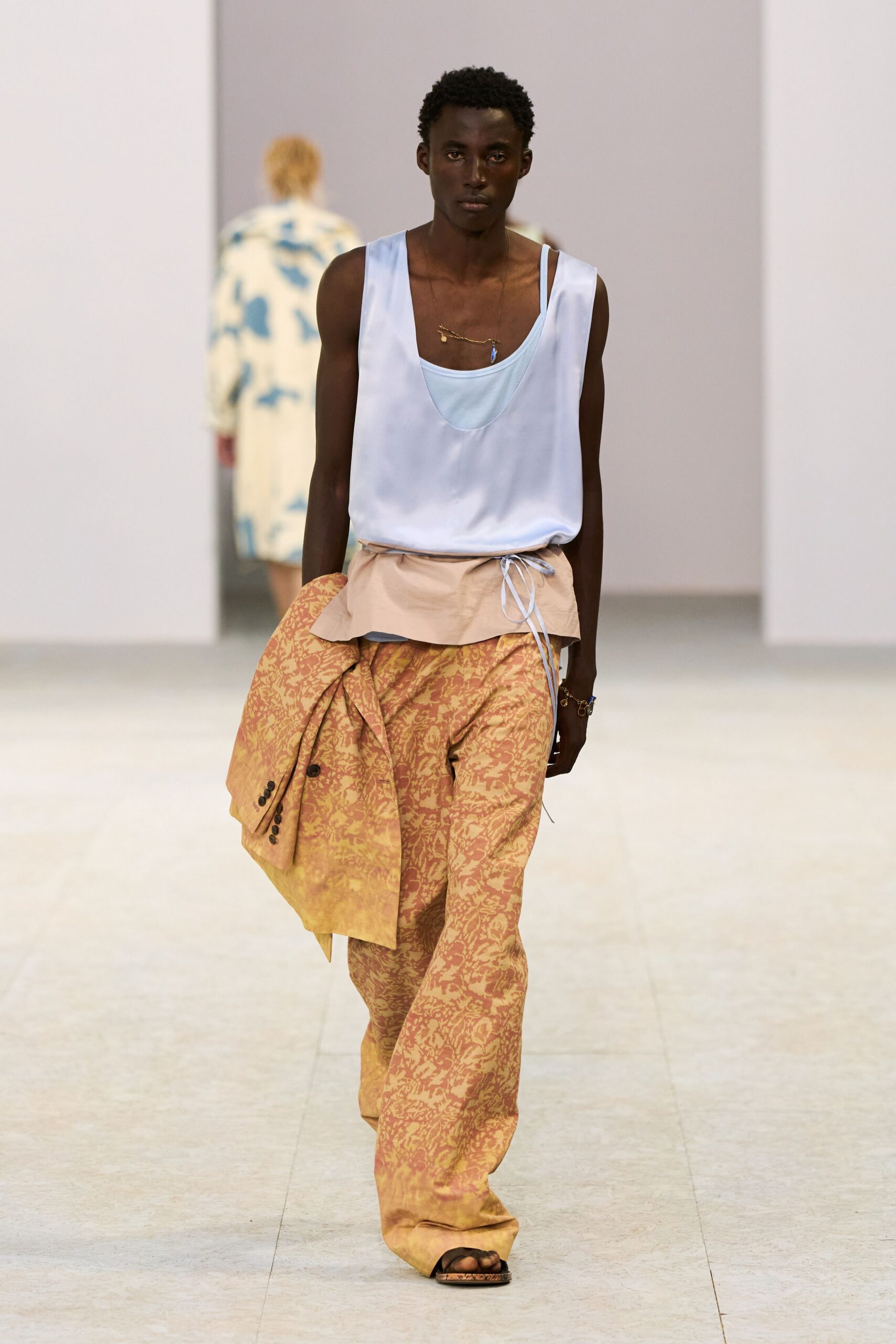 orange cotton relaxed flared pants