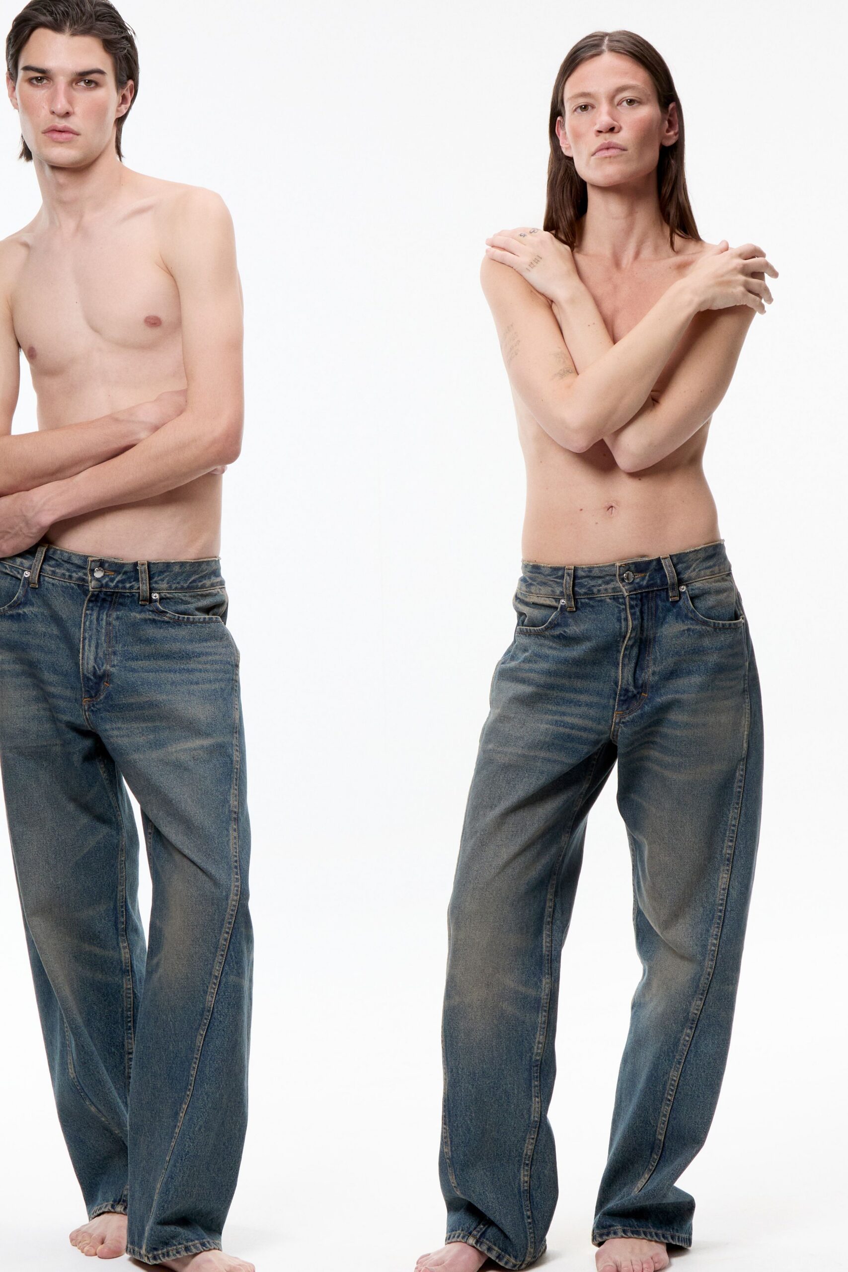 relaxed blue denim pants