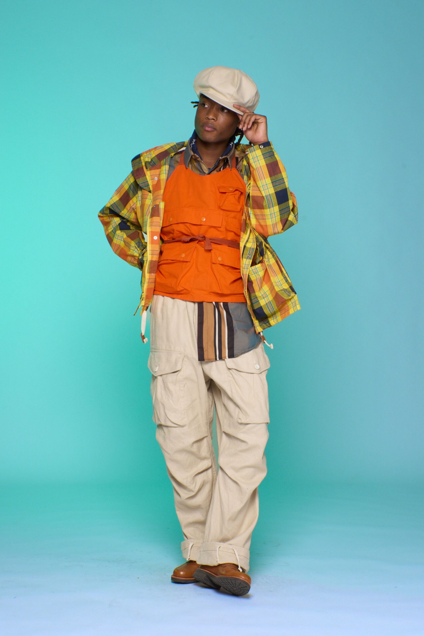 relaxed yellow checked jacket