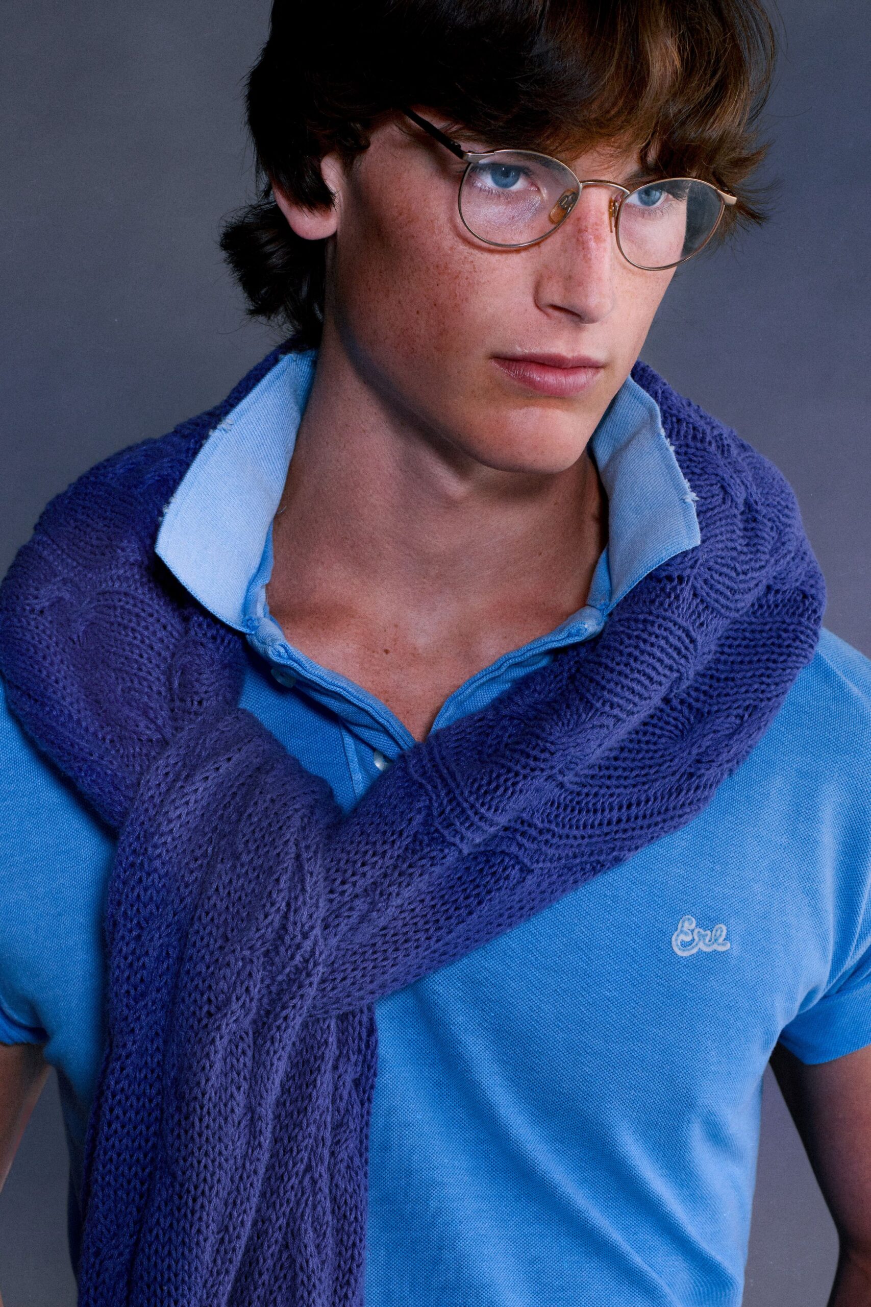 purple knit scarf