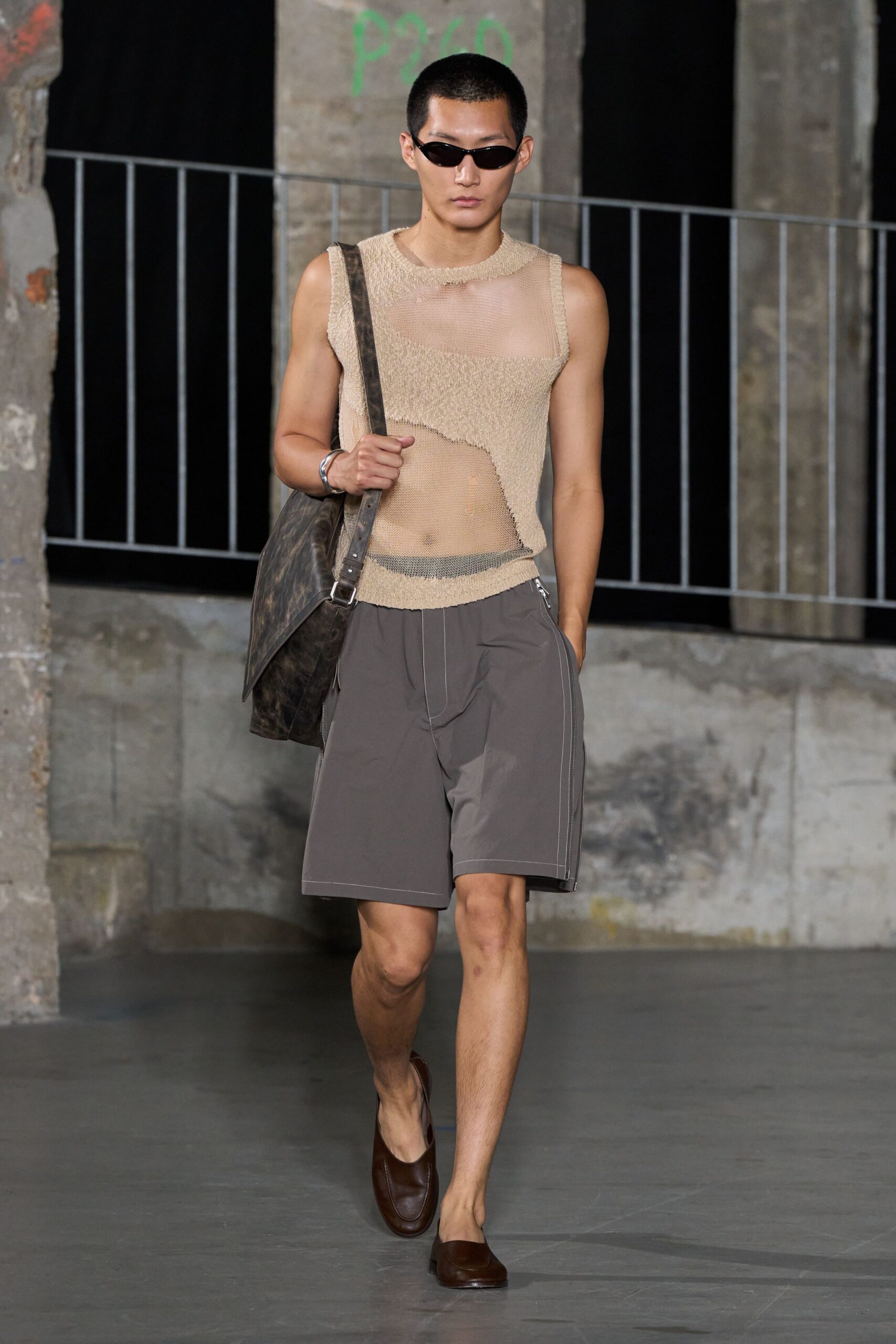 beige mesh sleeveless high-neck fitted textured sheer top