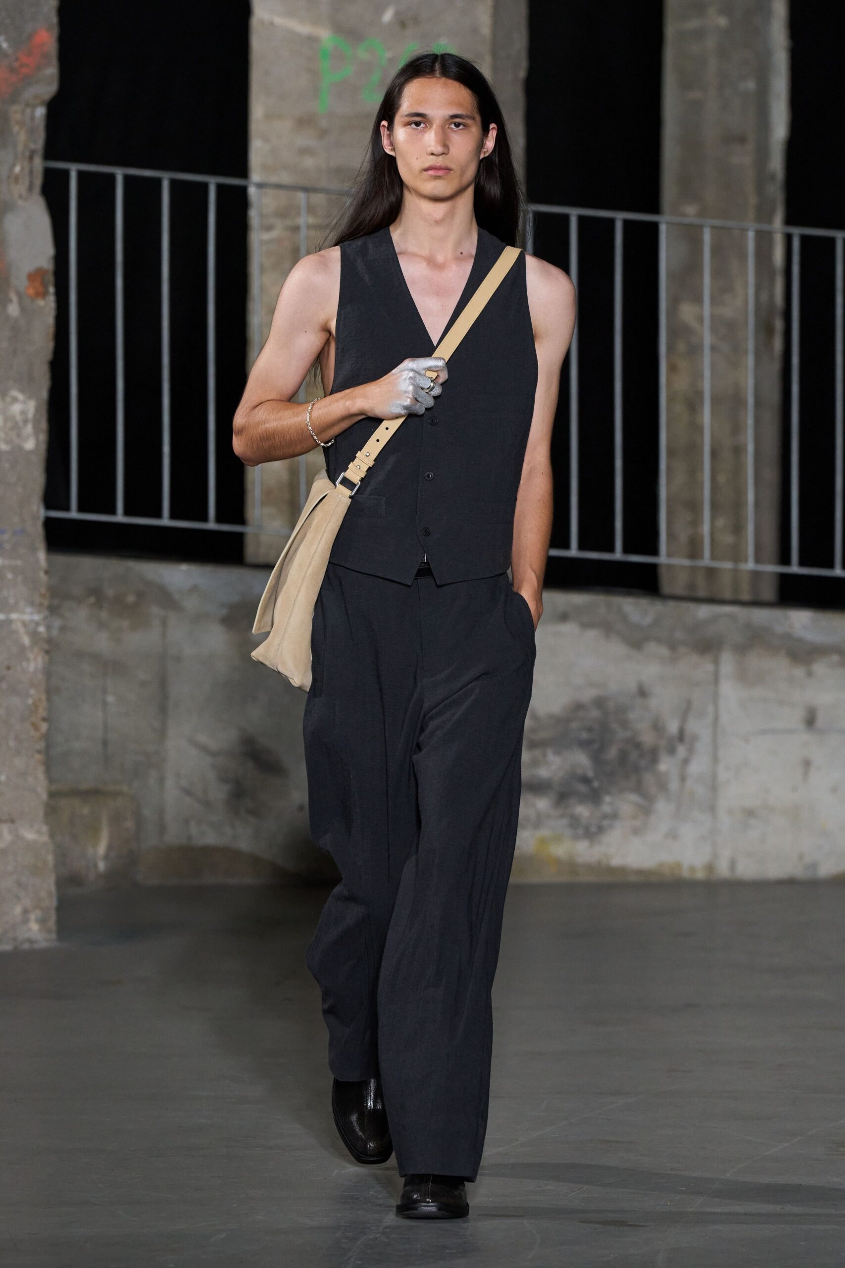 black vest and pants outfit