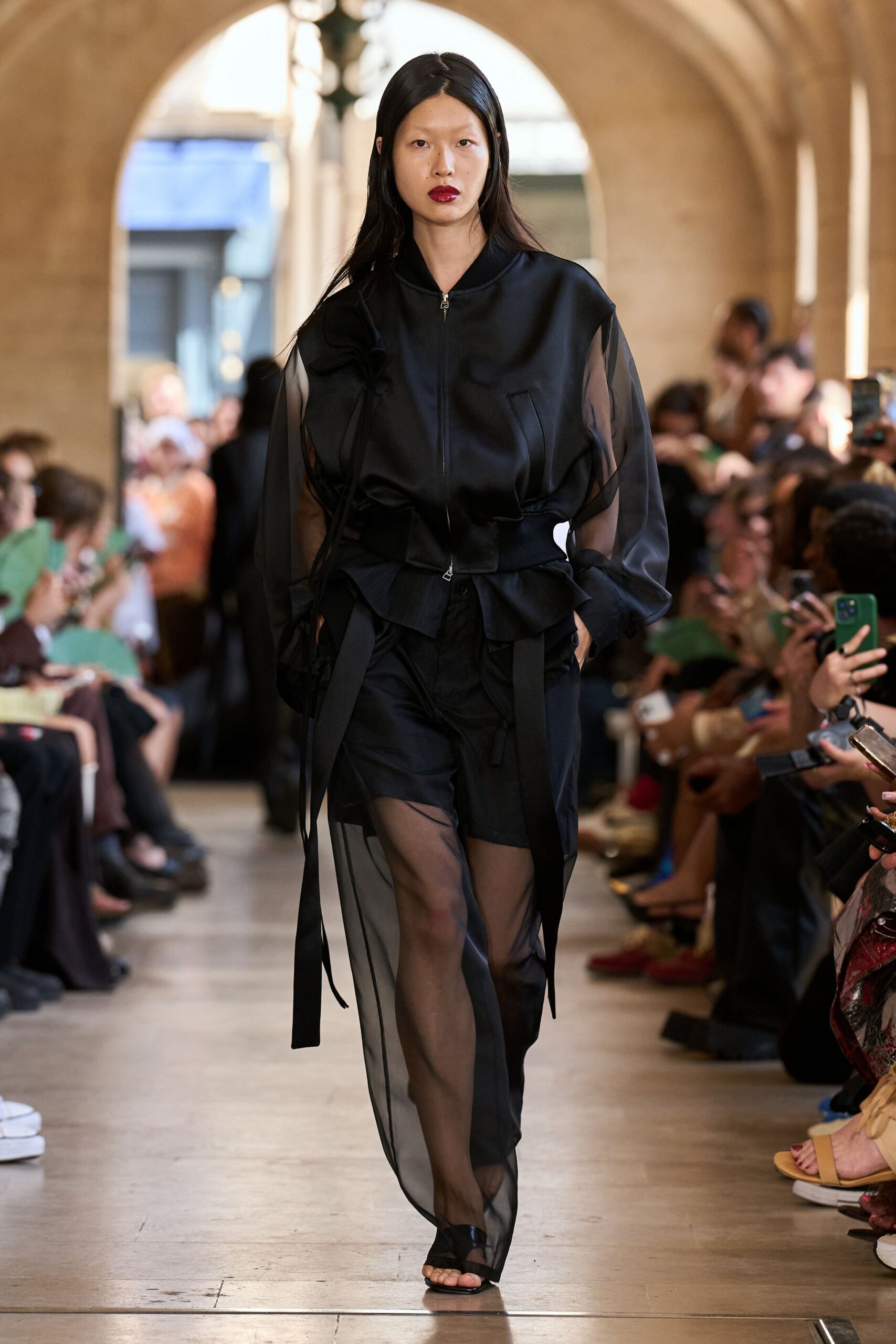 black silk fitted shorts