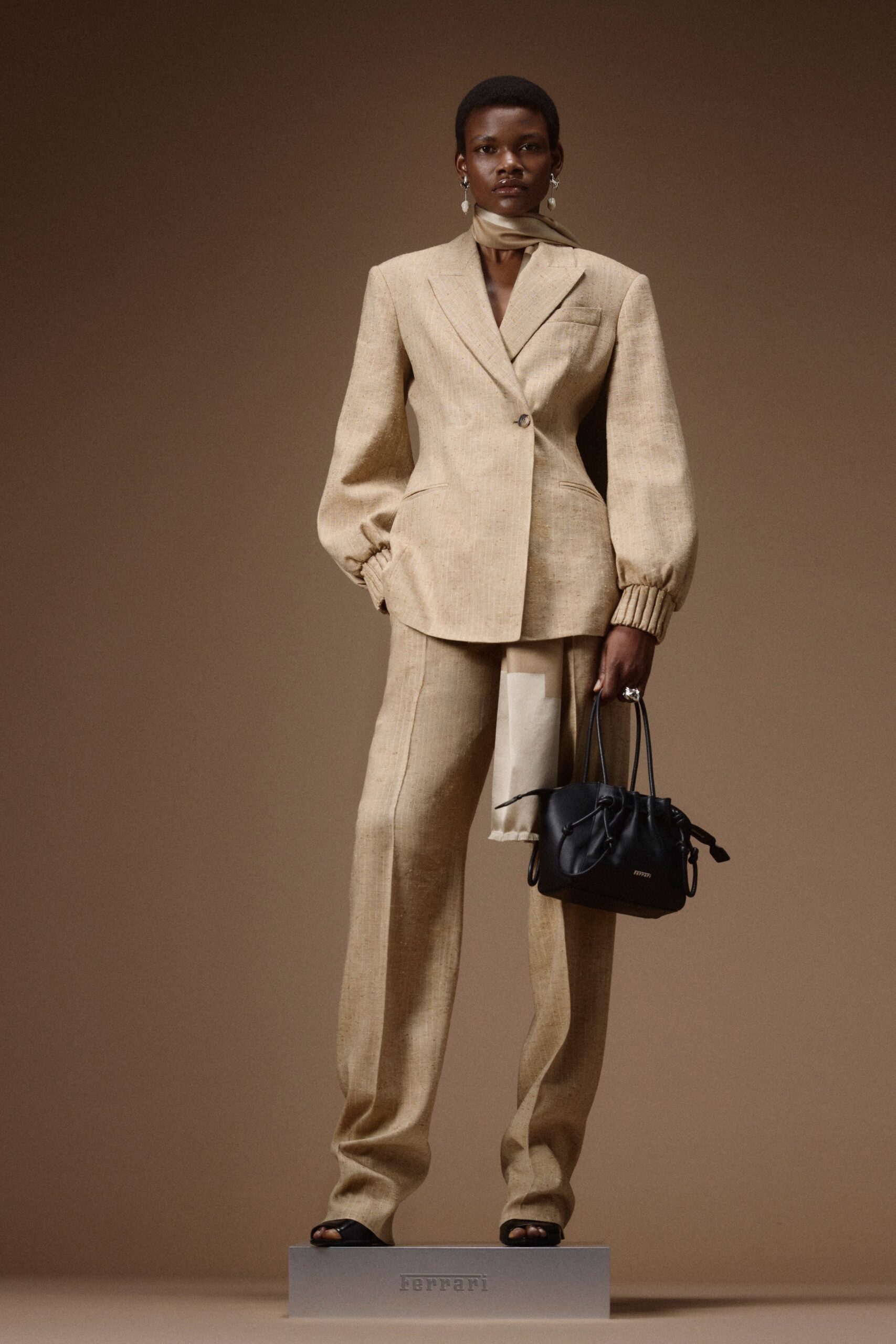 beige linen blazer and pants