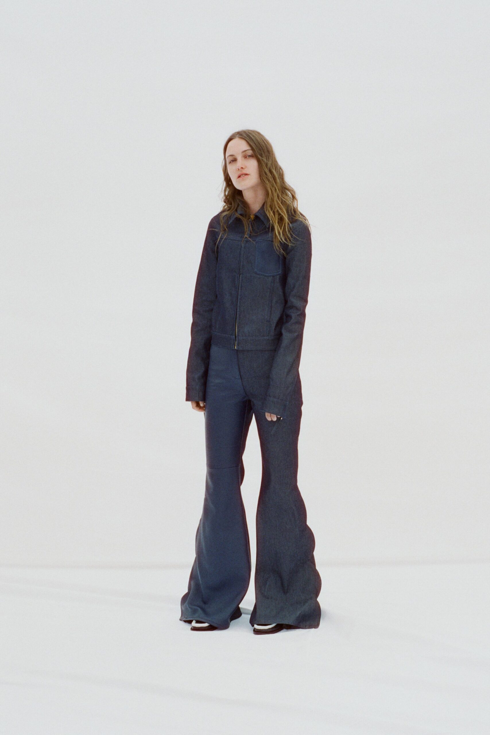 blue denim jacket and pants