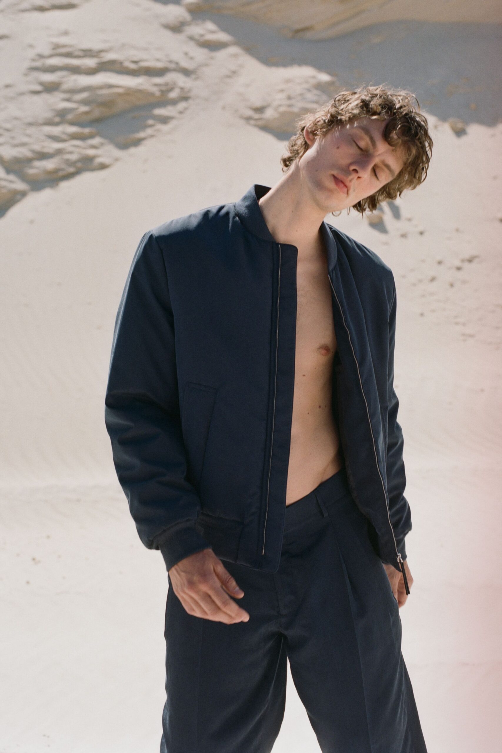 blue cotton jacket and pants