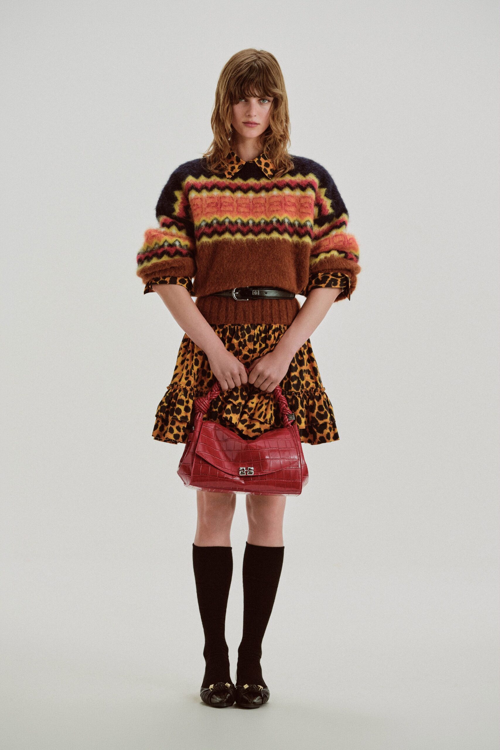 mini dress with colorful knit