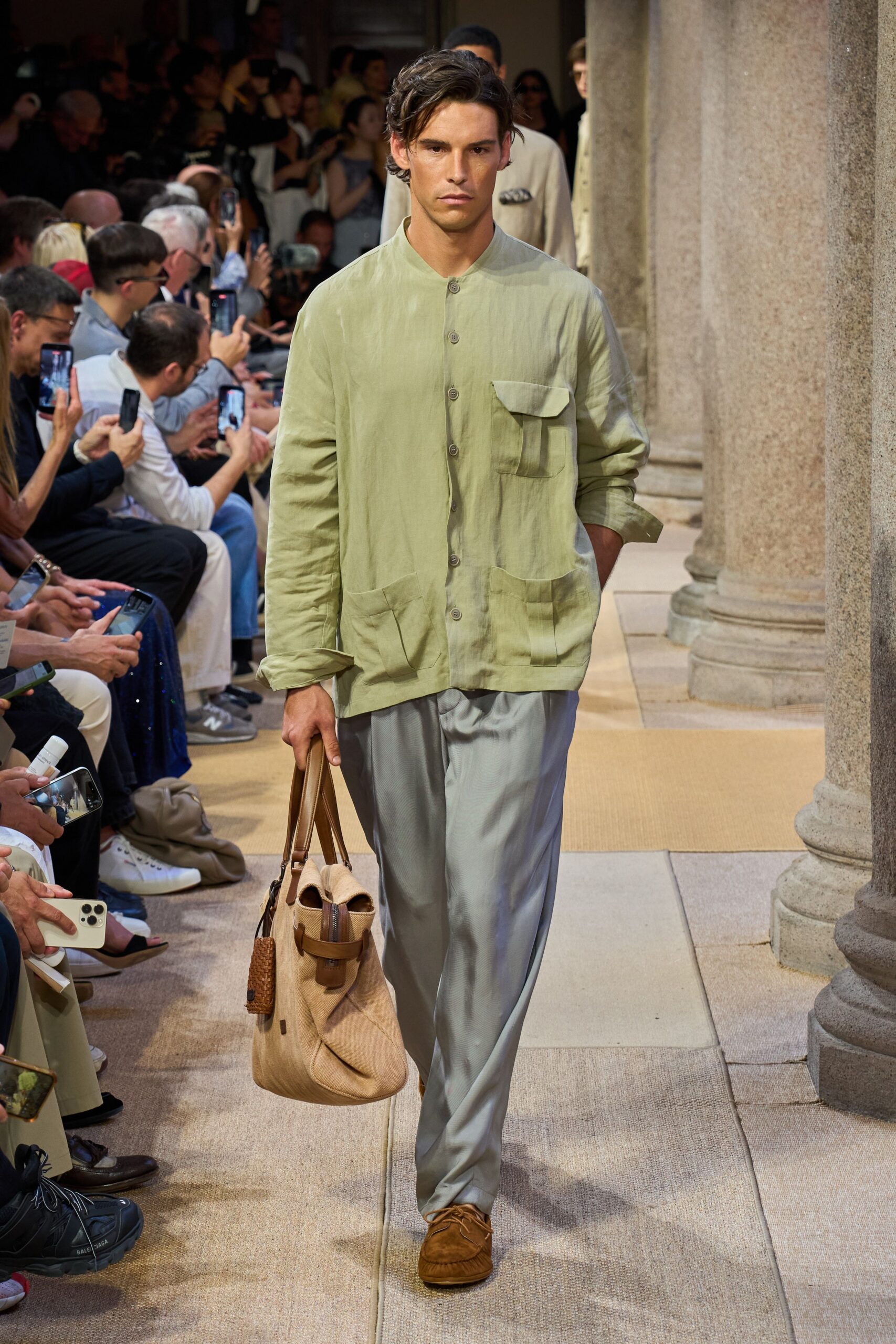 gray silk relaxed pants