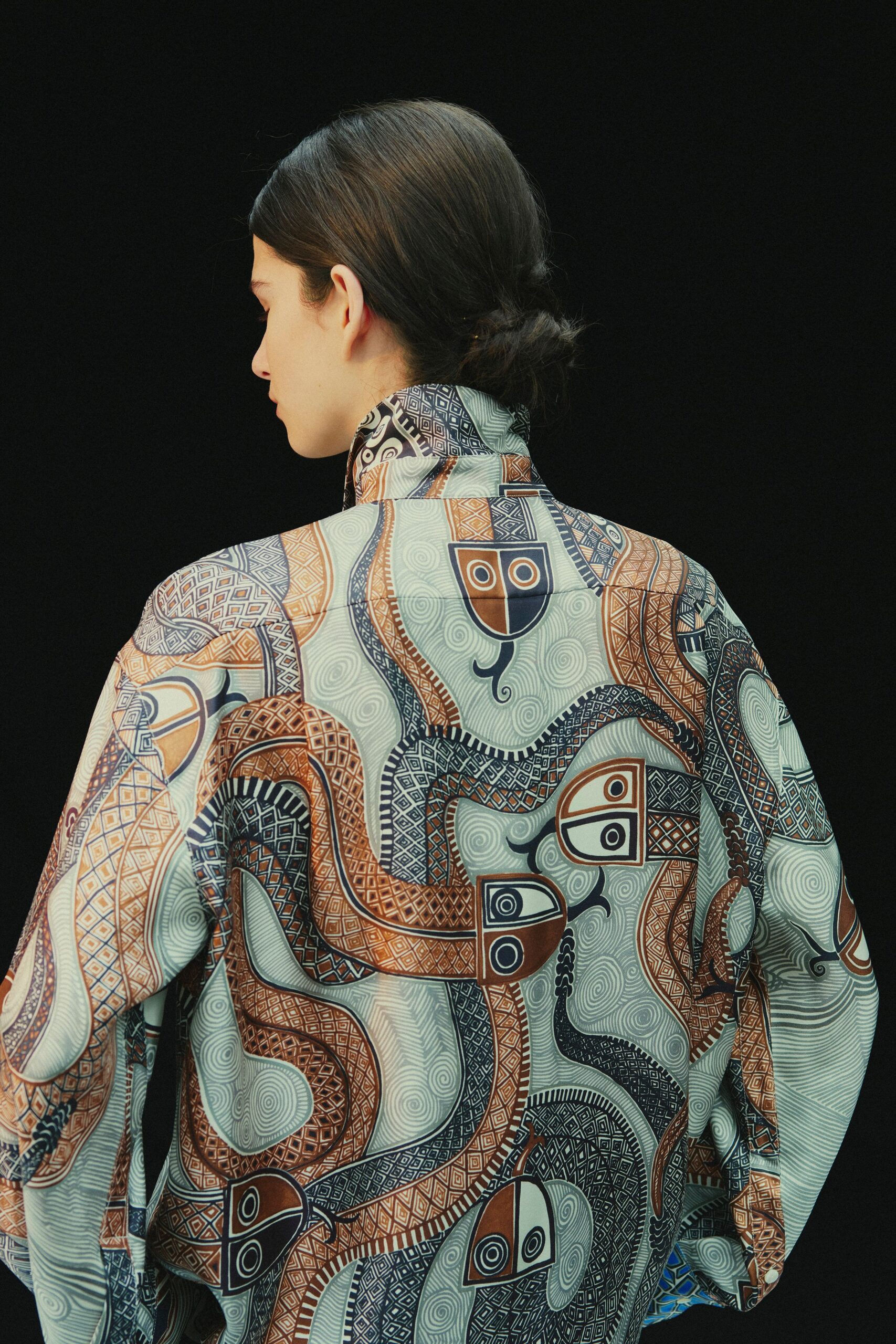 multi-colored silk relaxed shirt