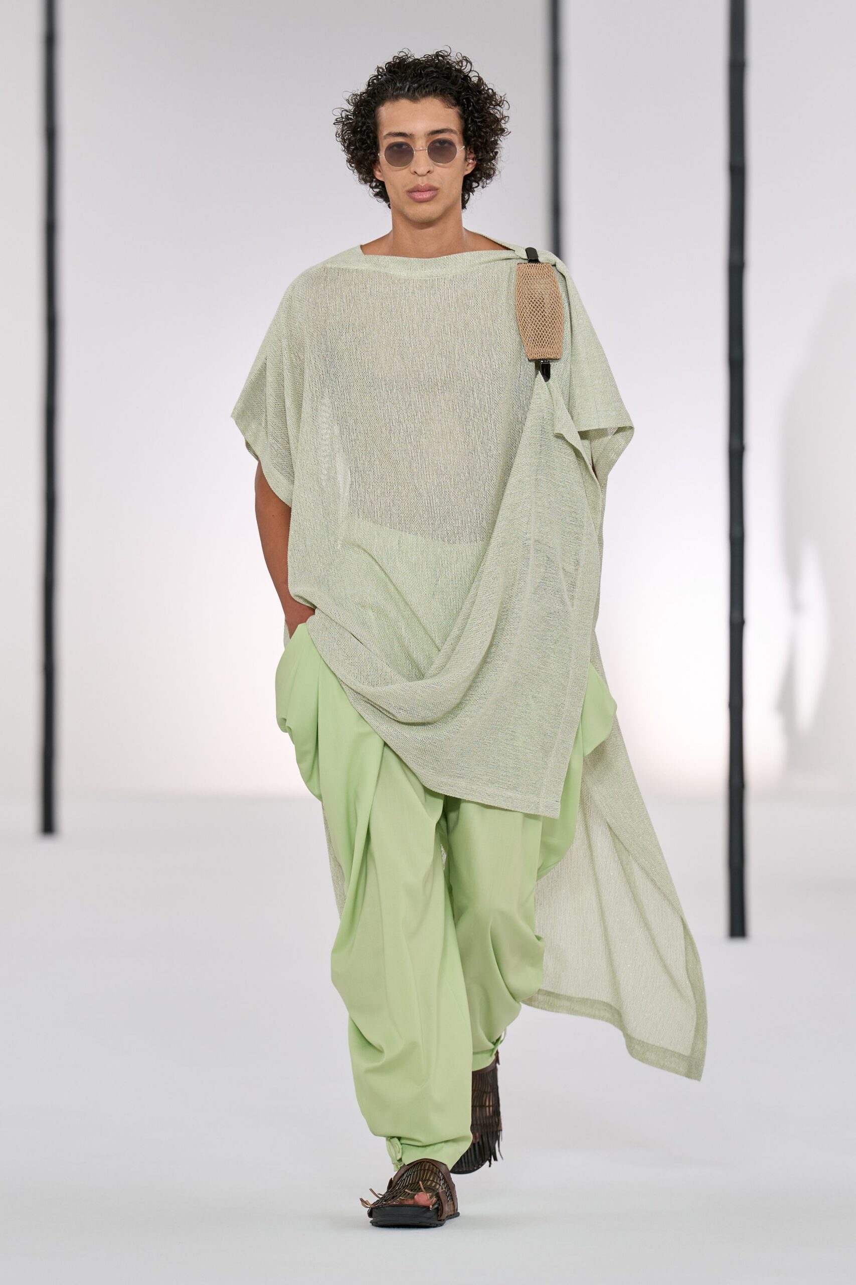 green cotton sleeveless relaxed layered top