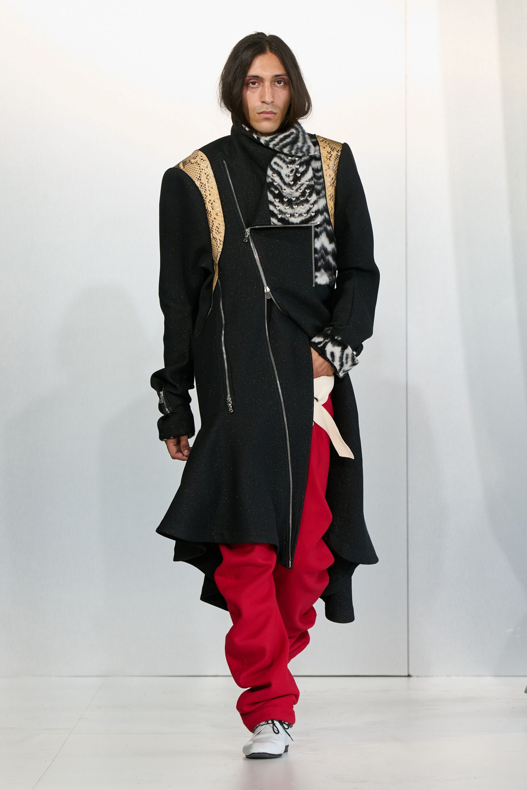red cotton relaxed wide-leg pants