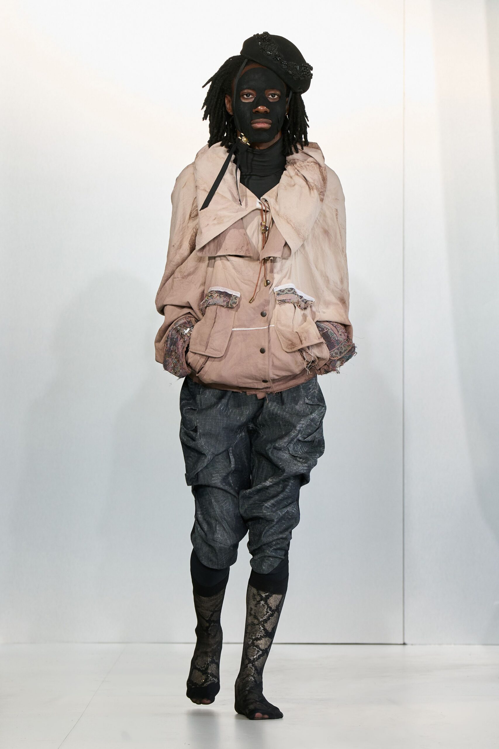 pink relaxed jacket with cargo pants