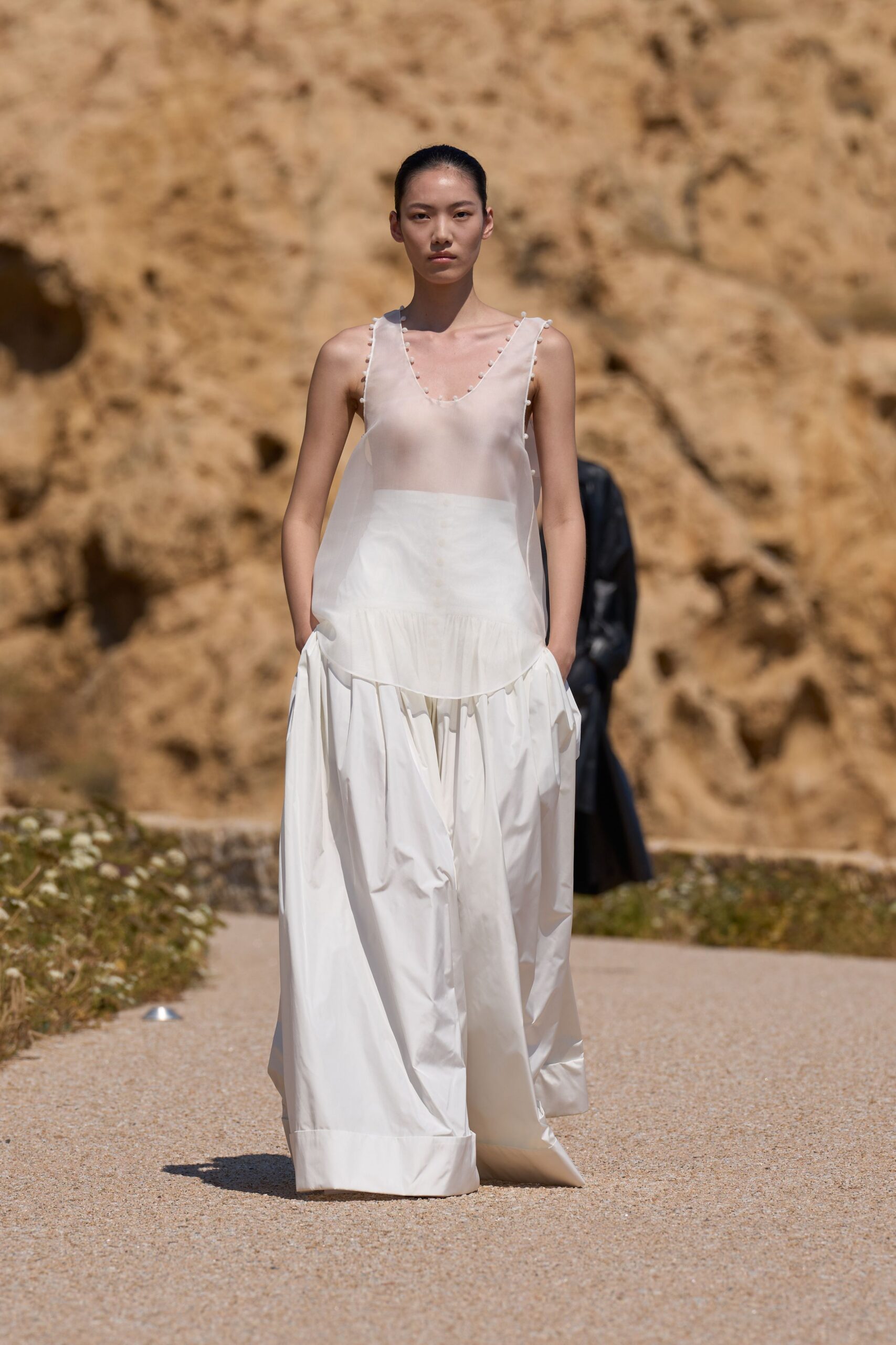 white relaxed sleeveless dress