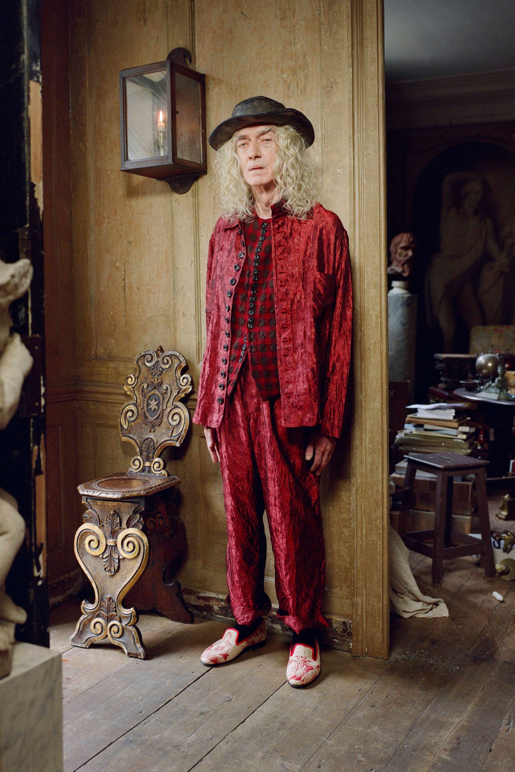 red velvet jacket and pants