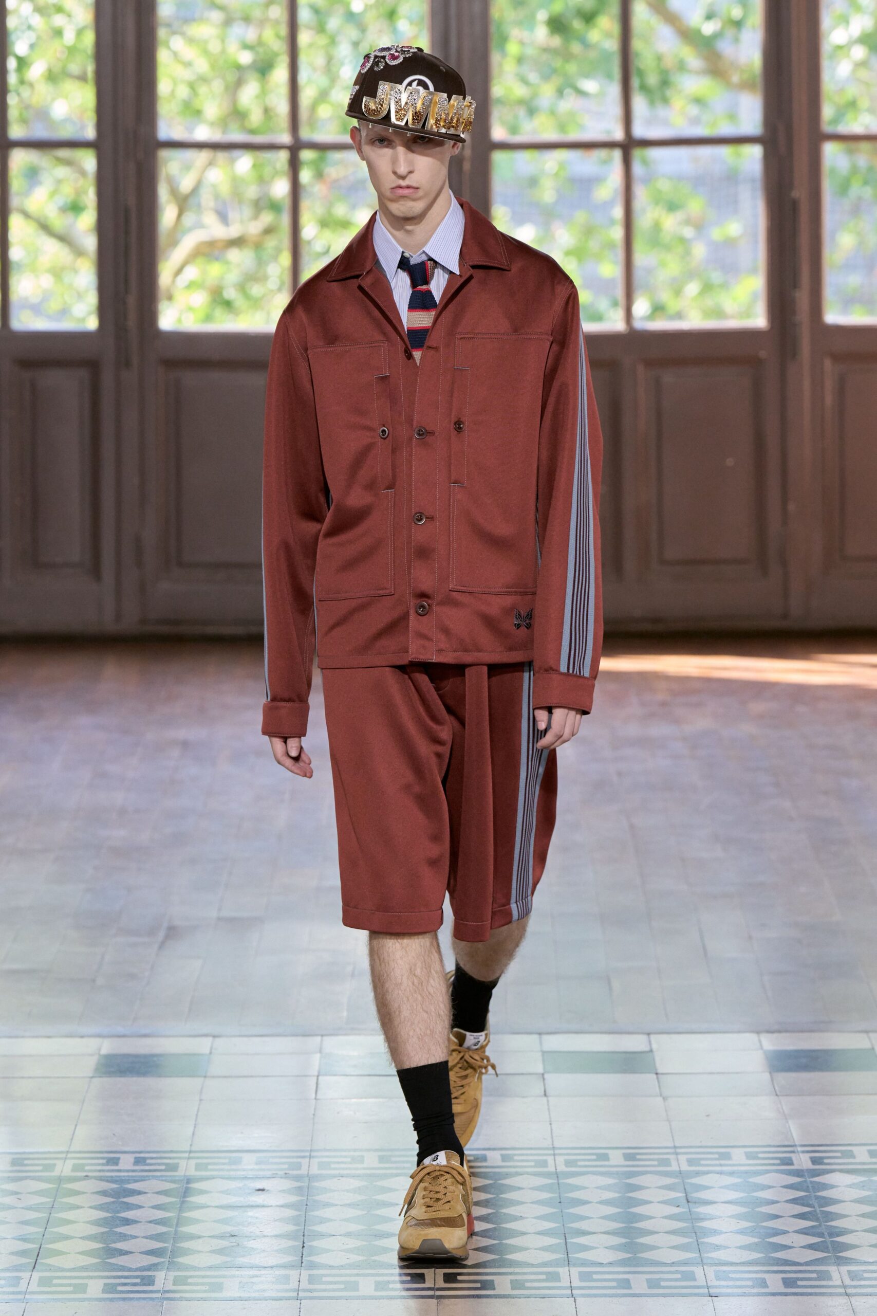red cotton jacket and shorts