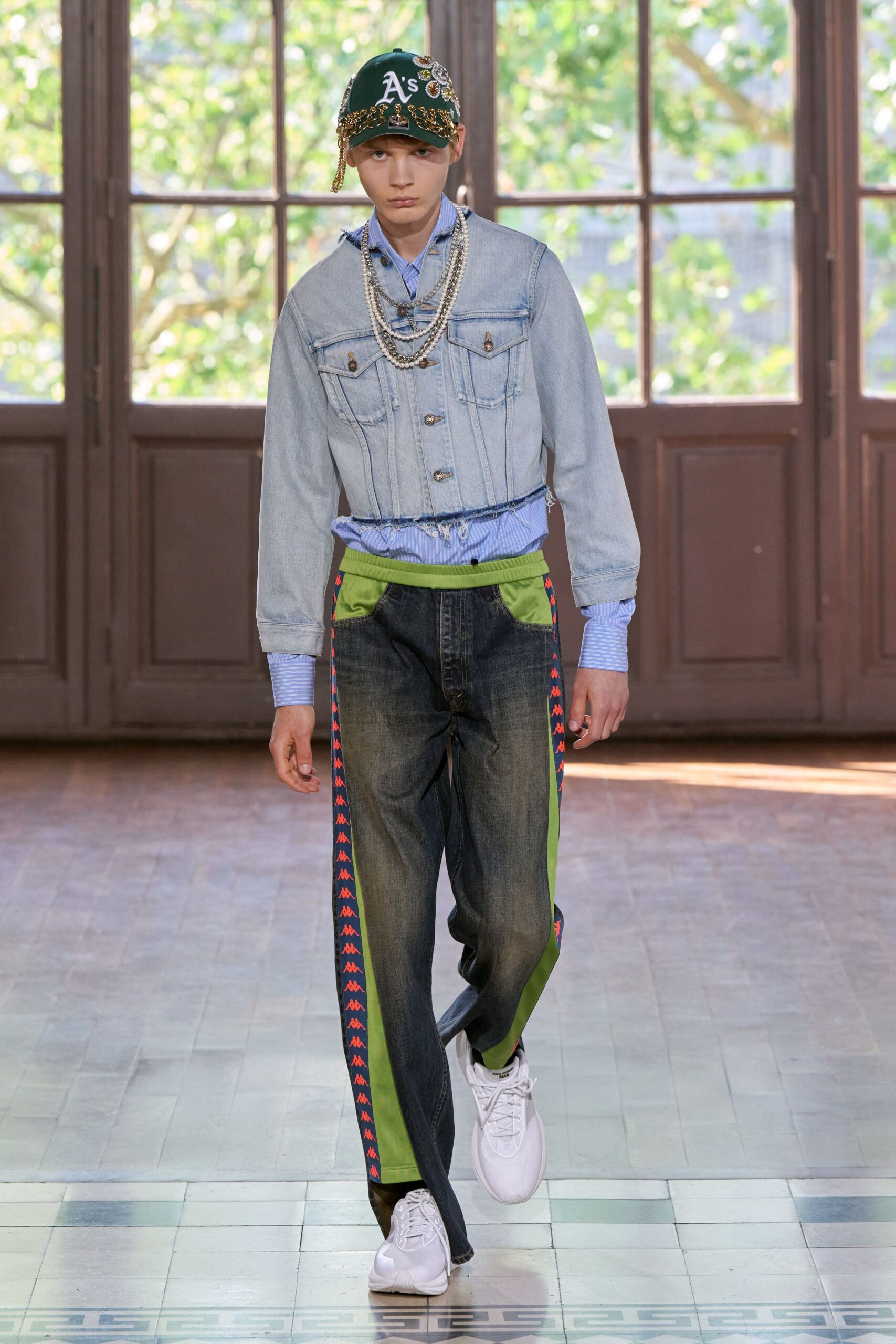 blue denim jacket with shirt