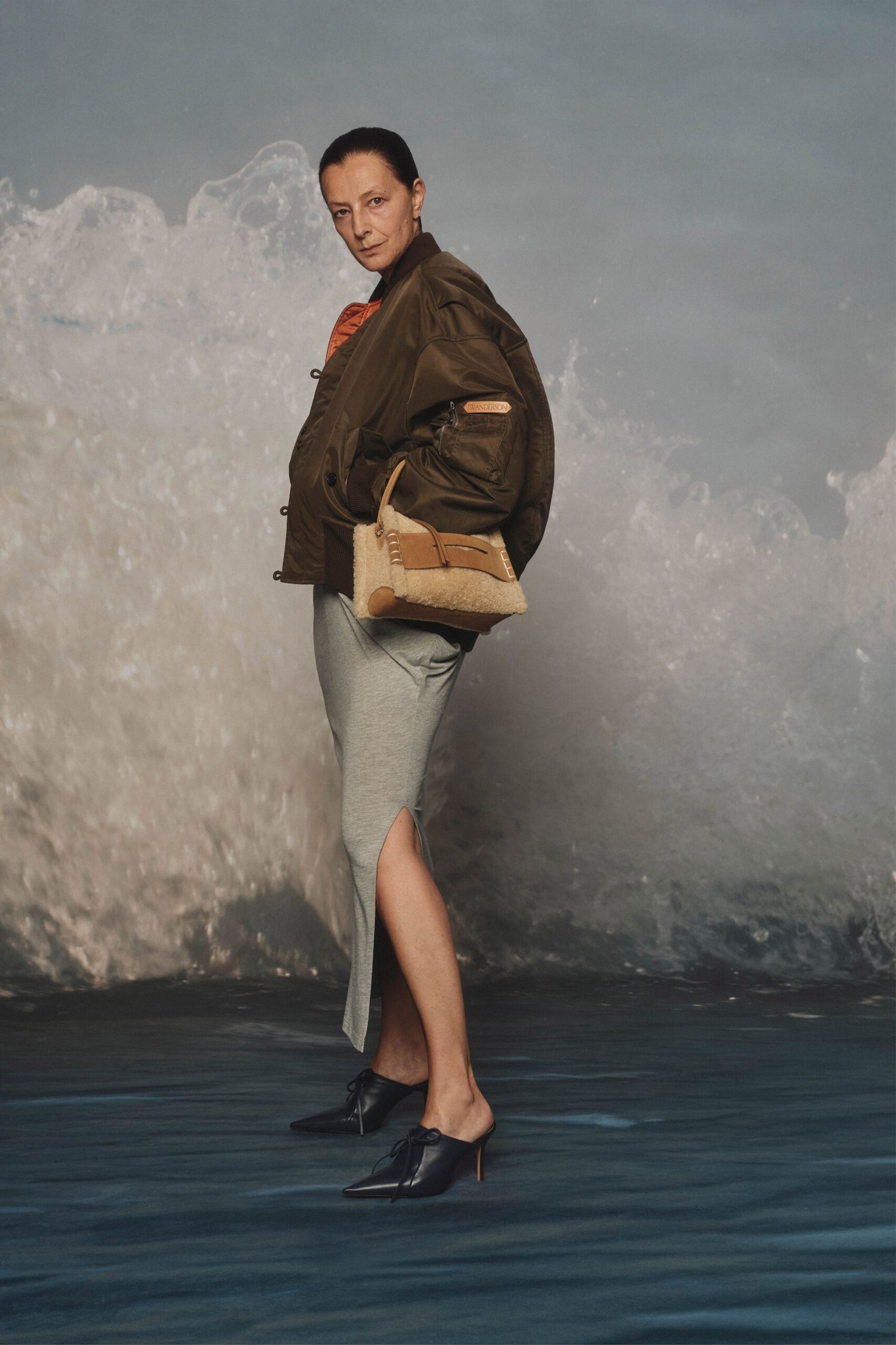 brown cotton long-sleeve collared relaxed zippered jacket