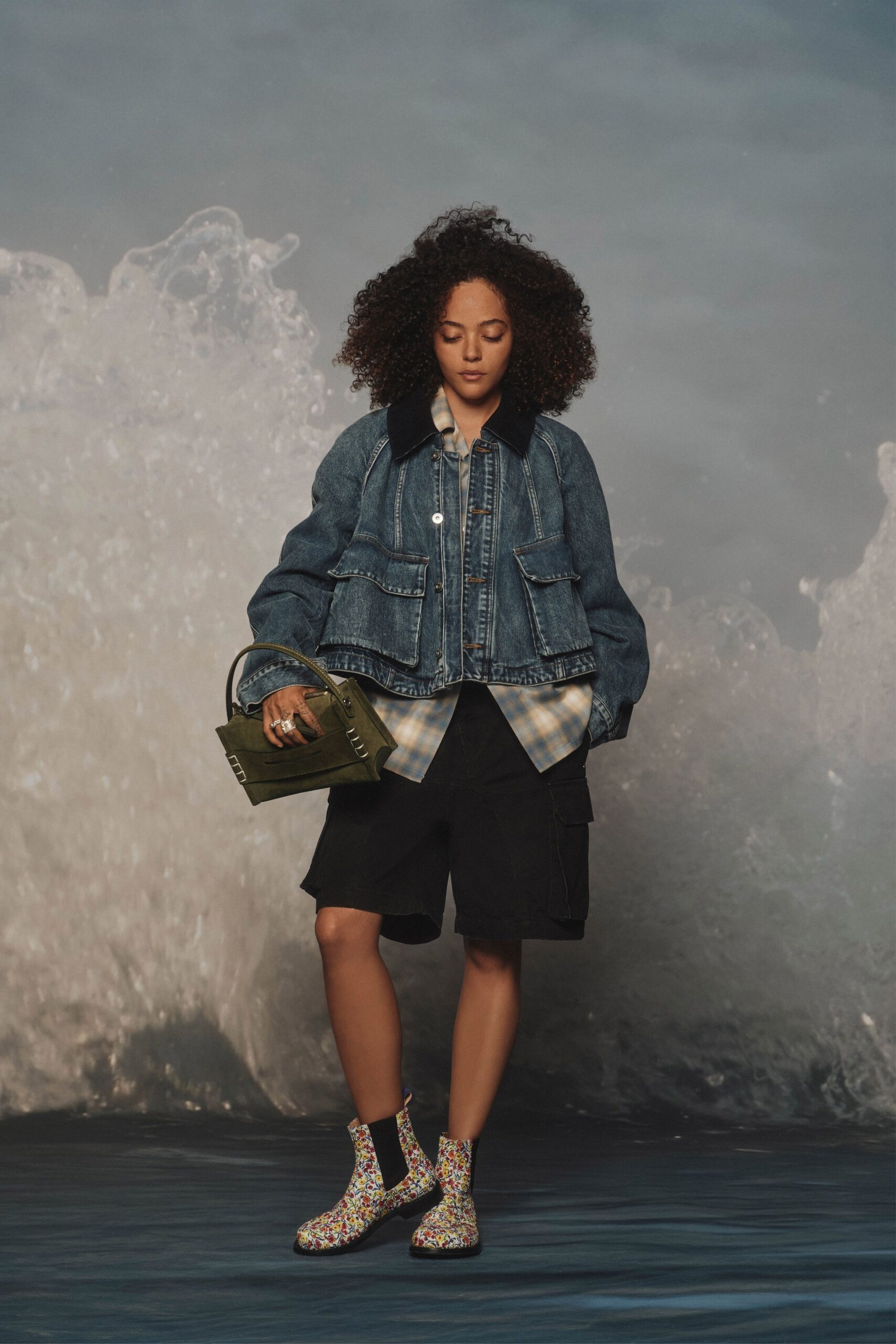 denim jacket with cargo shorts
