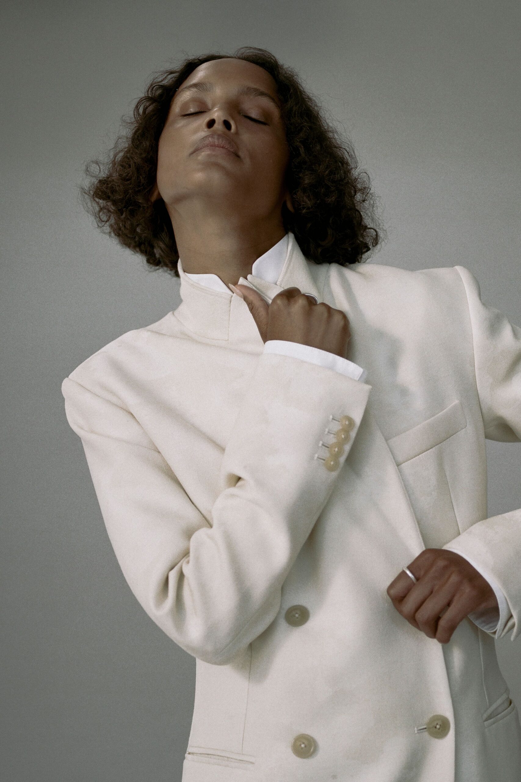 white structured blazer