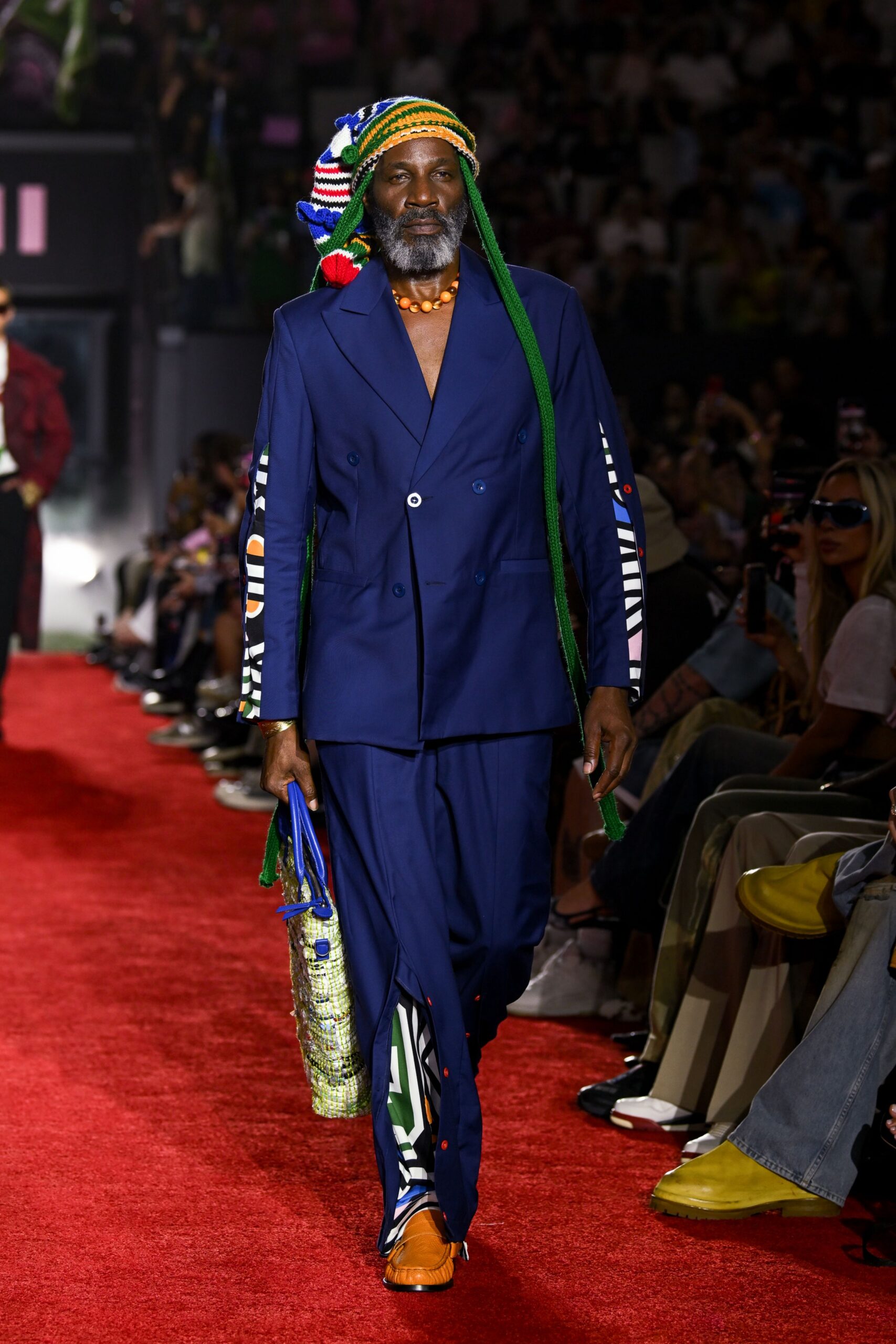 blue cotton long-sleeve collared tailored striped buttoned suit