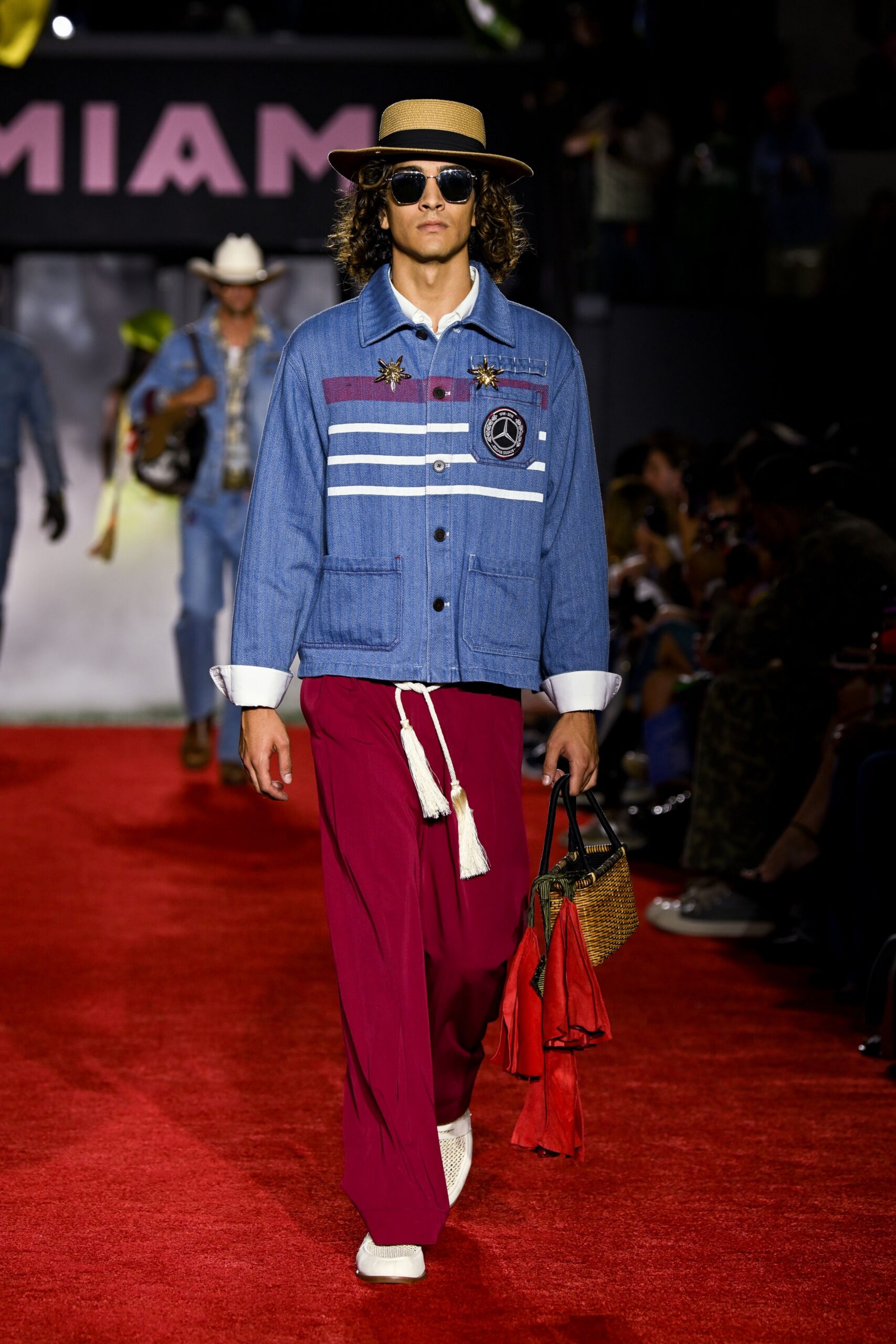 red cotton relaxed wide-leg pants