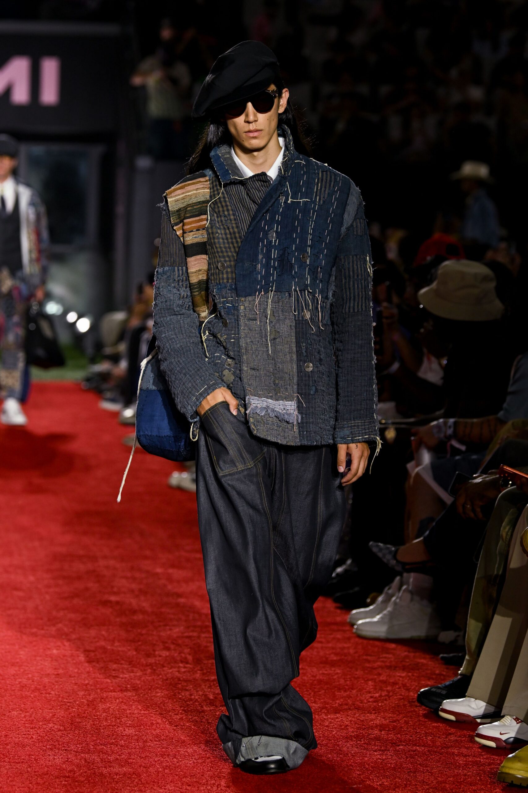 blue denim relaxed wide-leg pants