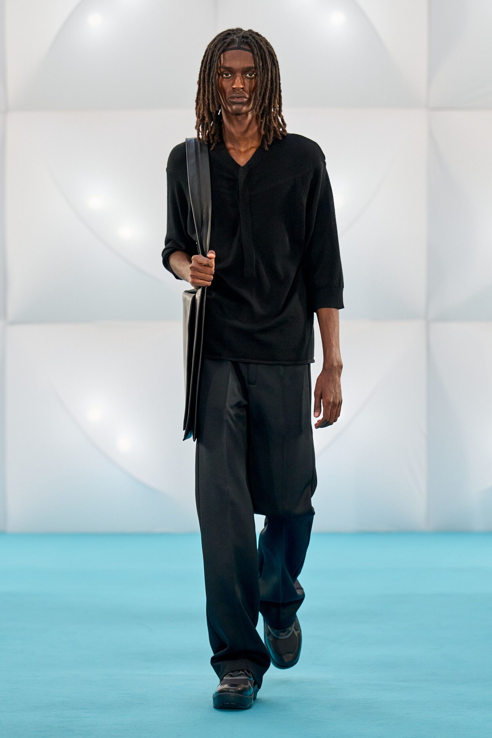 black relaxed top and pants