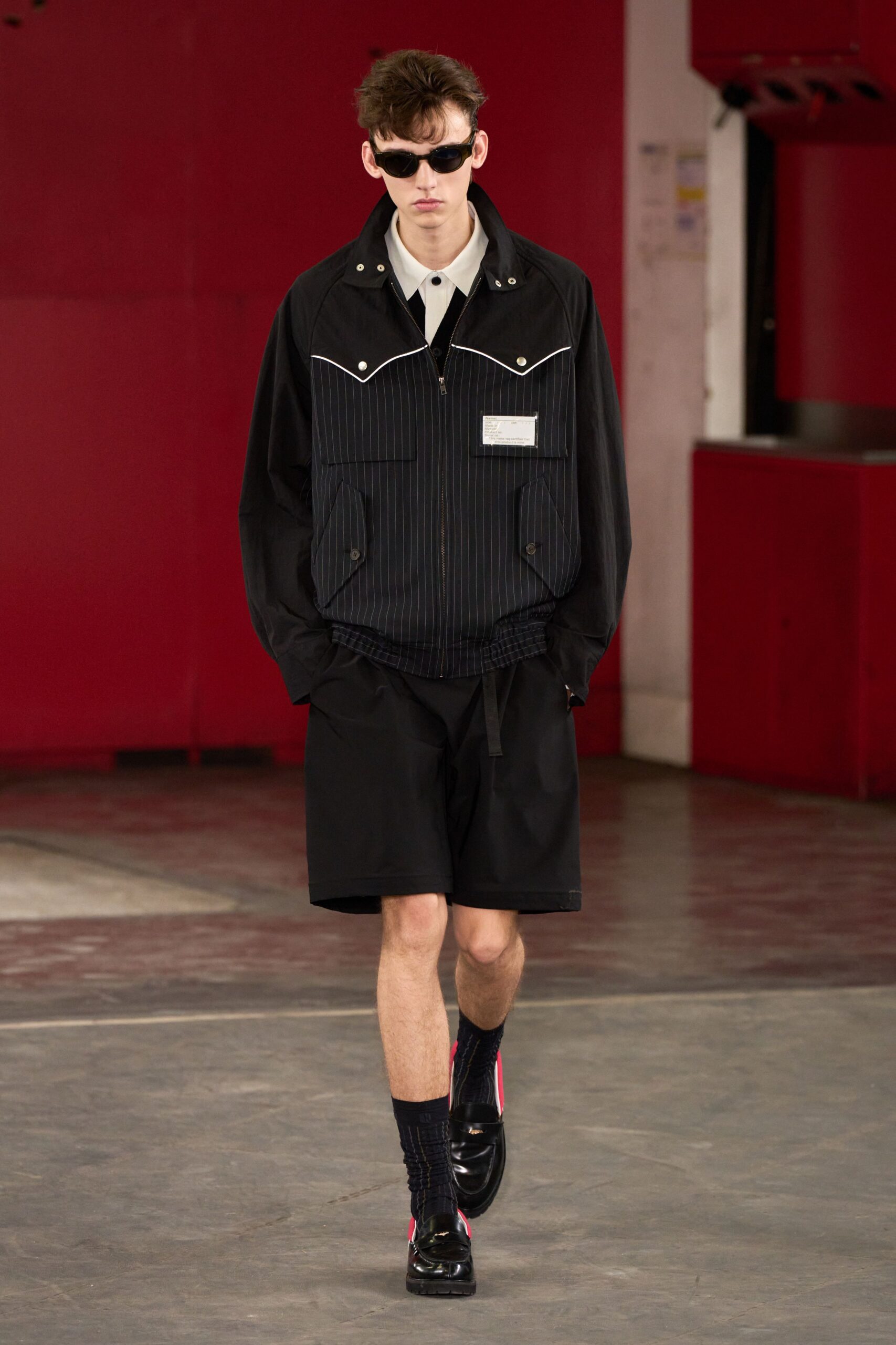 black relaxed jacket with shorts