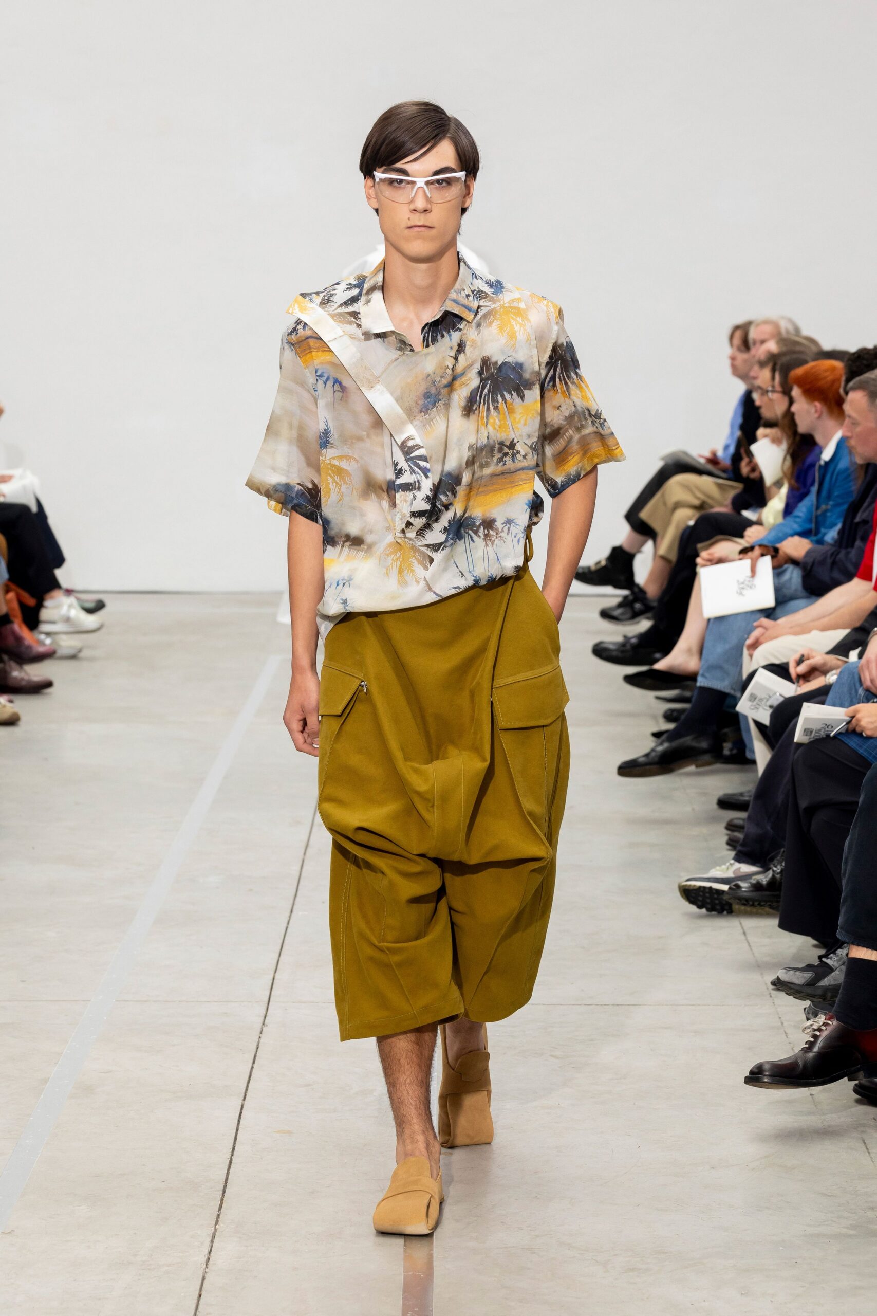 multi cotton short-sleeve collared relaxed printed shirt