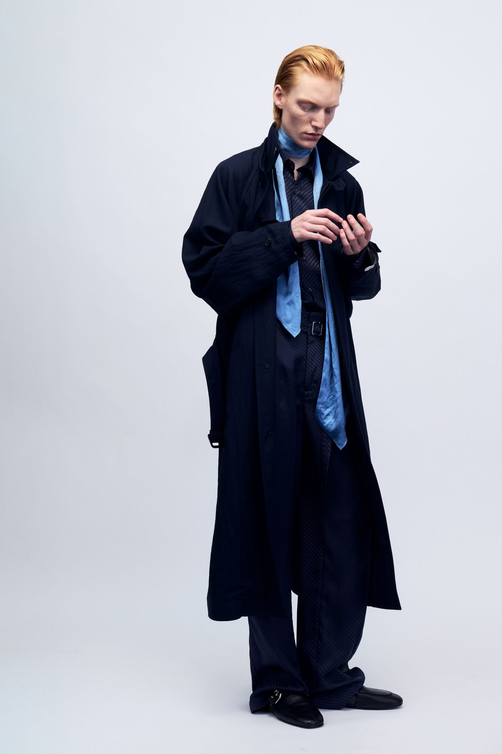 black cotton relaxed pleated pants