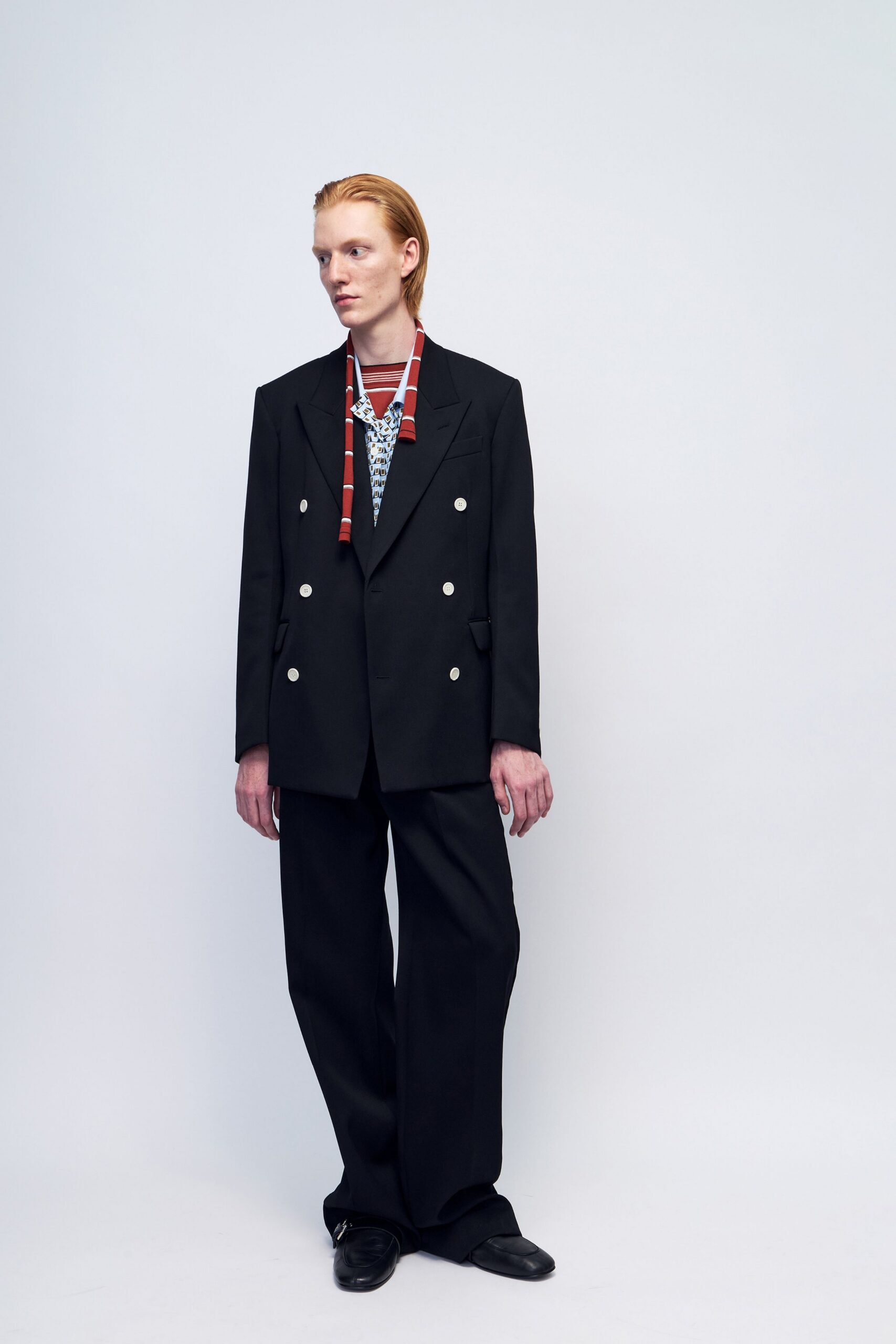 black tailored blazer with pants