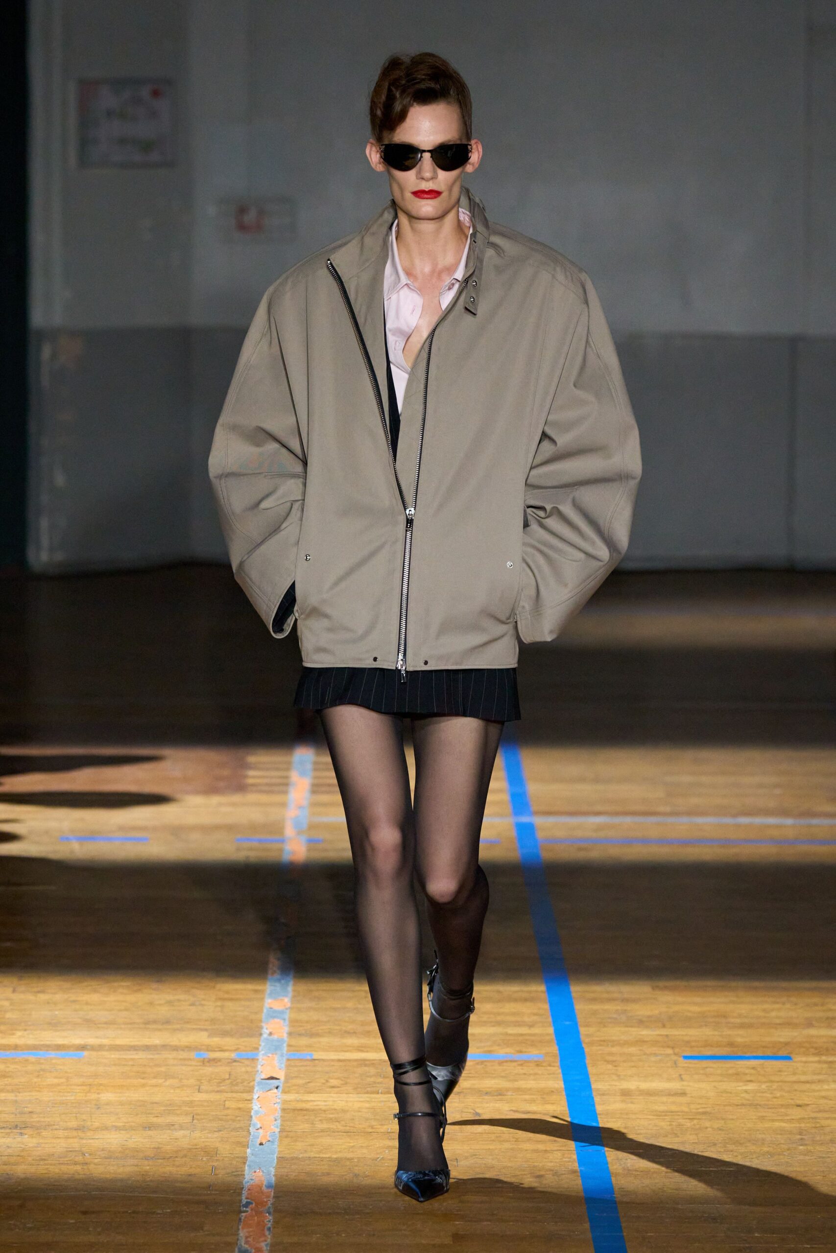 beige cotton long-sleeve oversized jacket