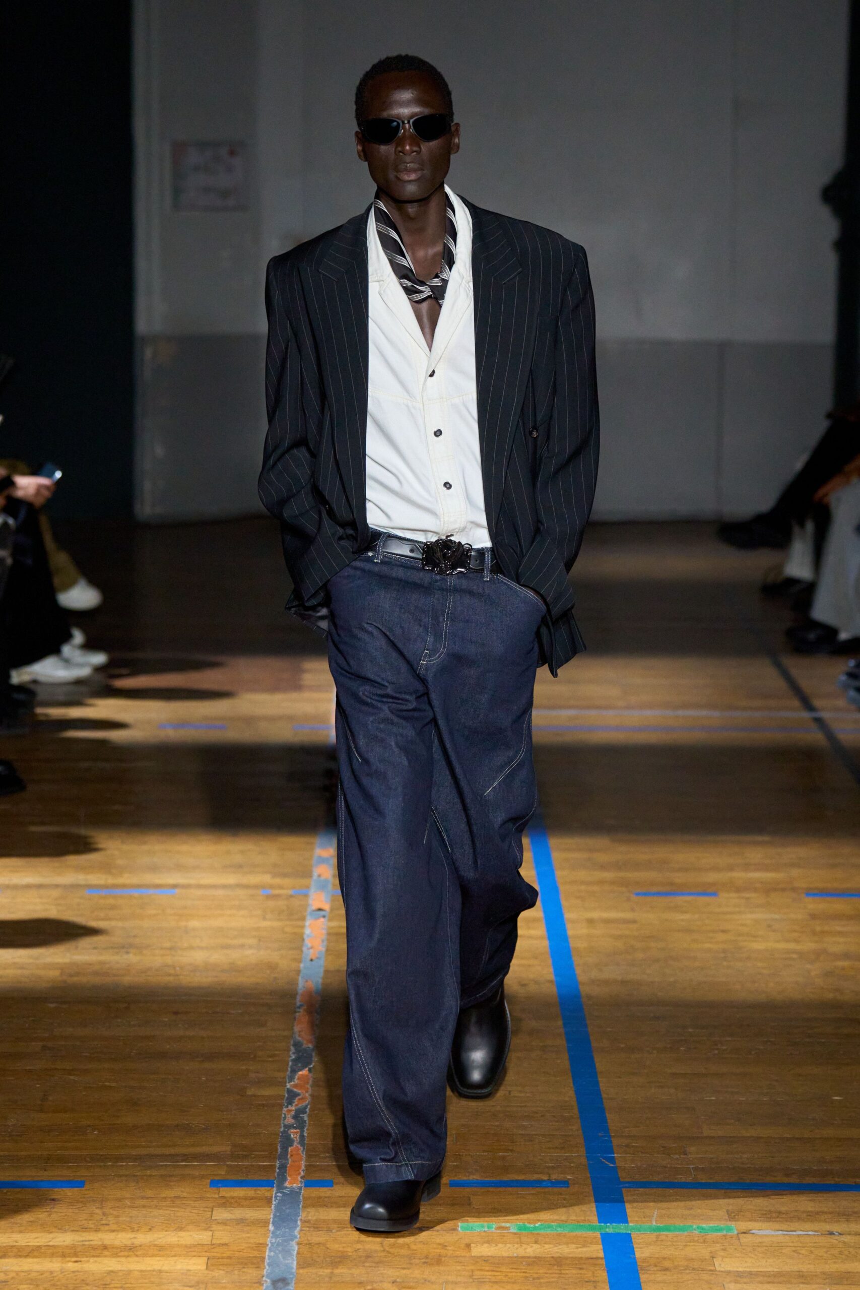 blue denim relaxed wide-leg pants