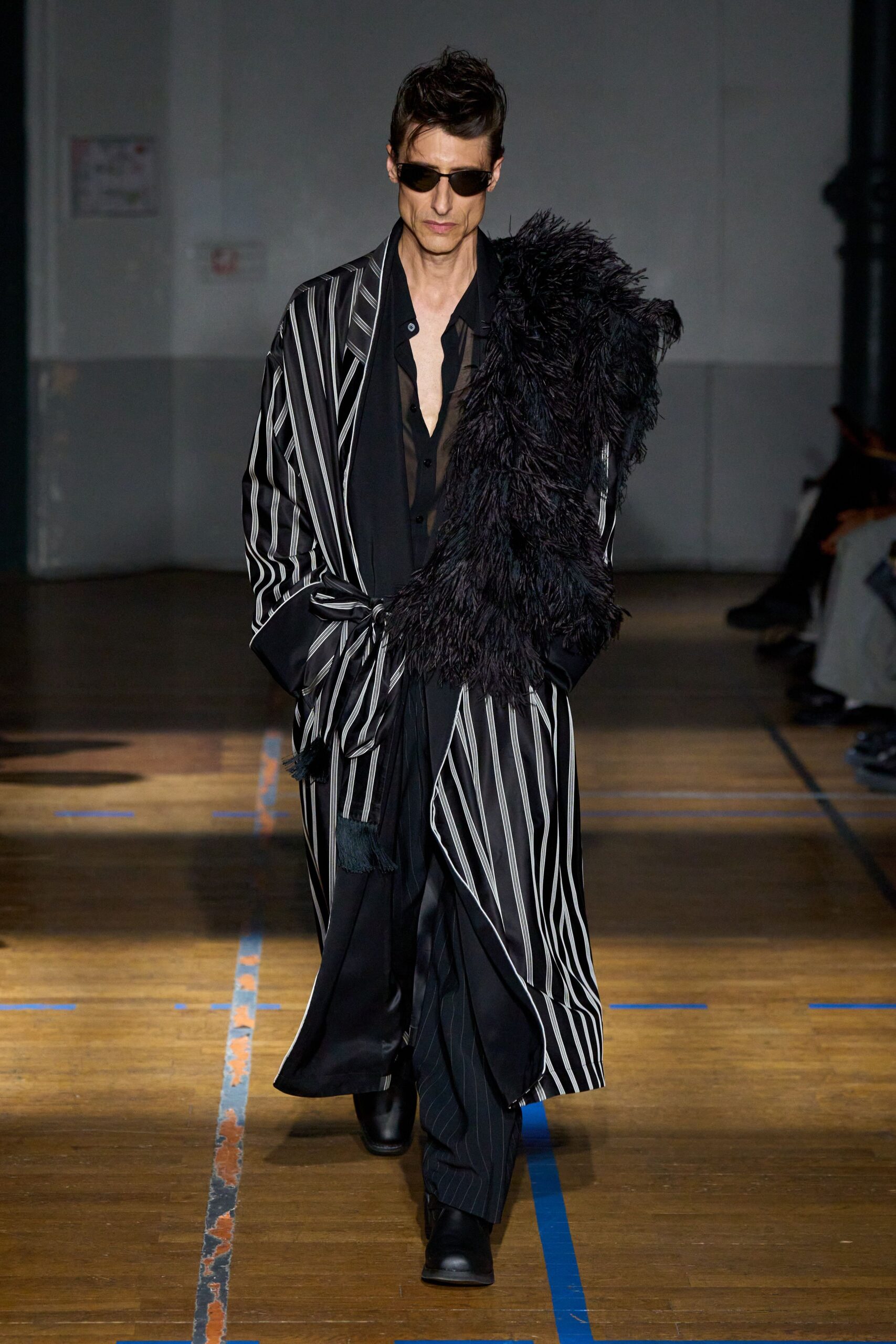 black silk fitted pants