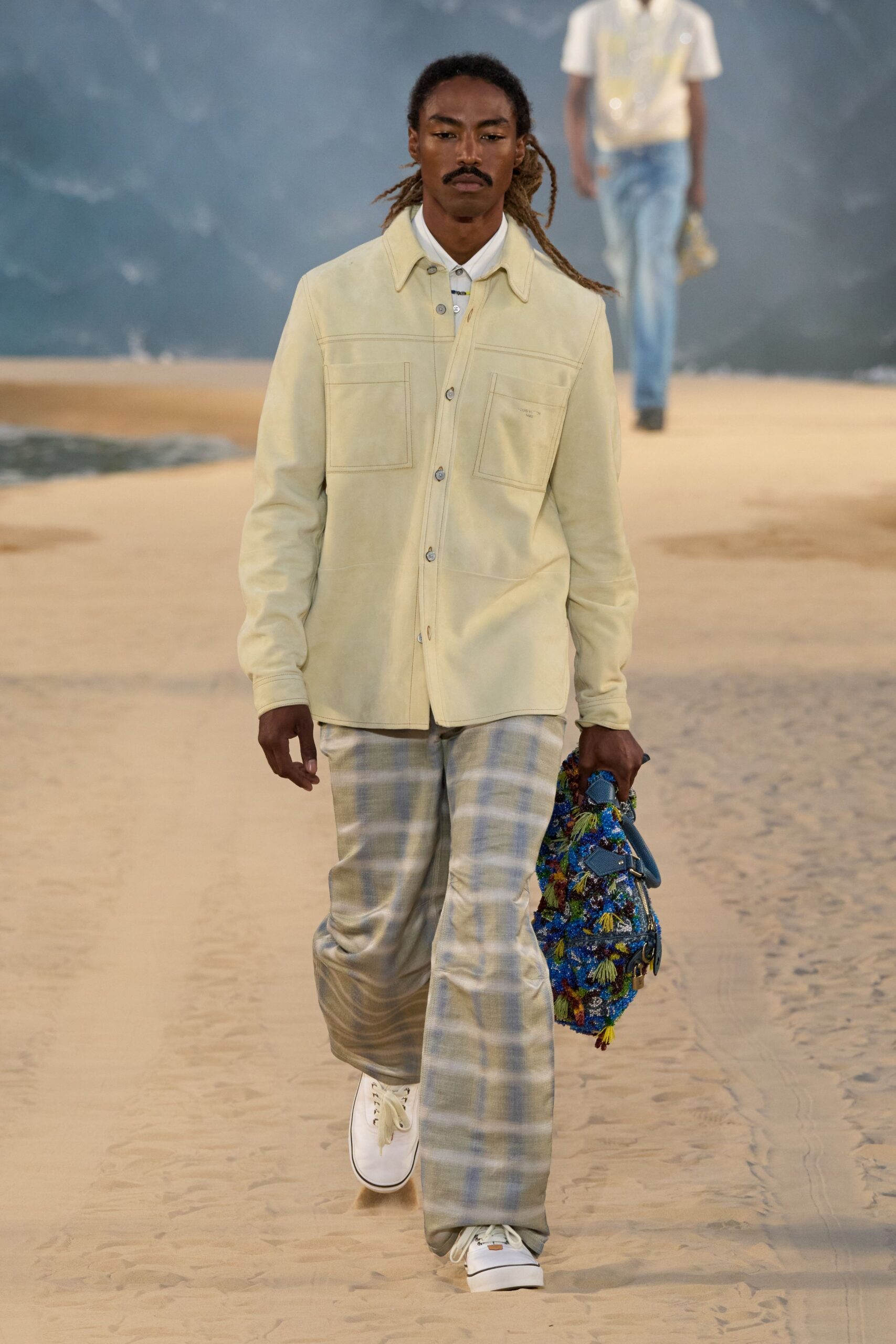 yellow cotton long-sleeve collared relaxed shirt