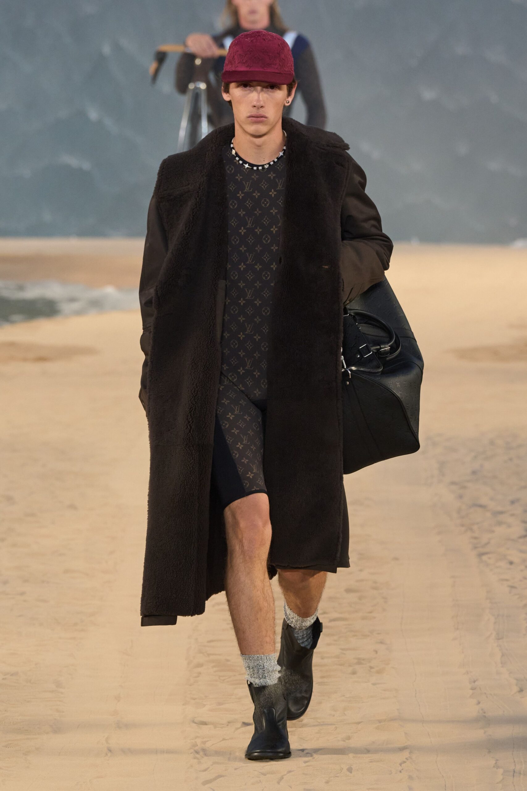 brown fur relaxed coat