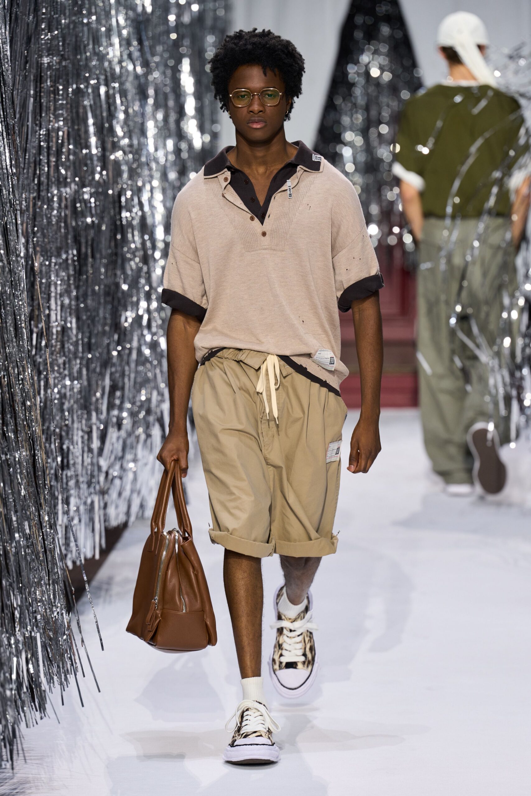 beige relaxed shirt and shorts