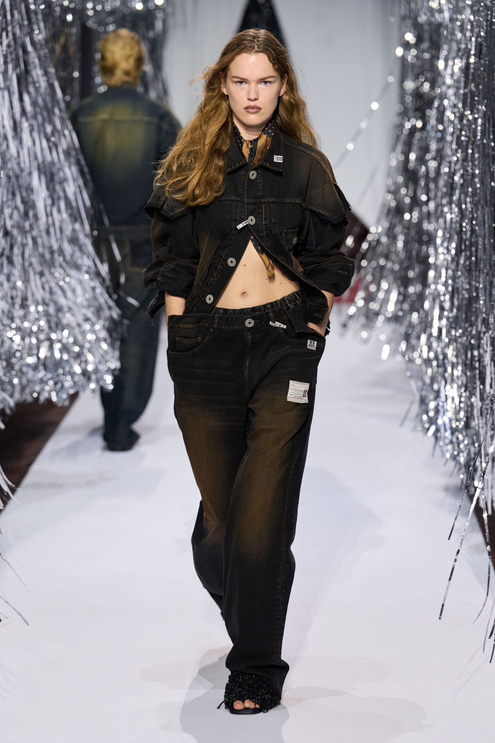 black denim jacket and pants