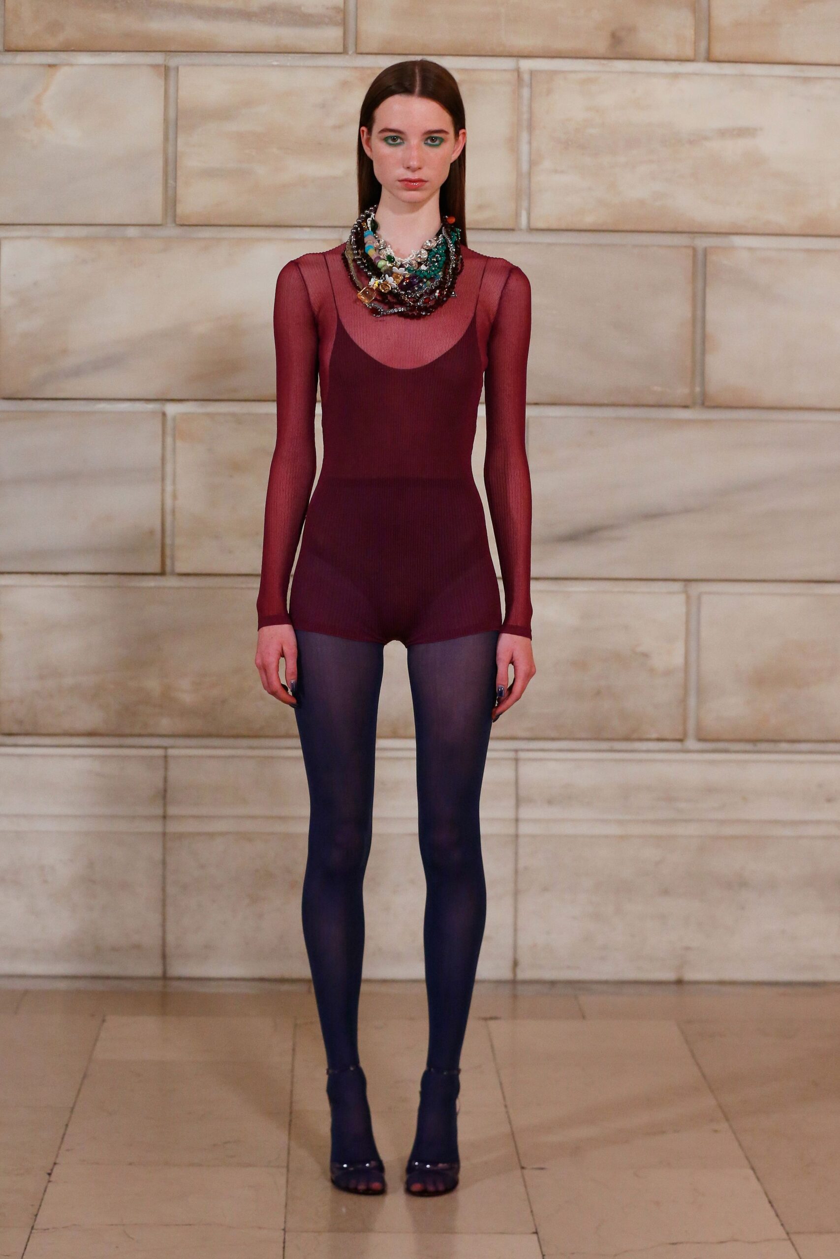red purple fitted bodysuit with leggings