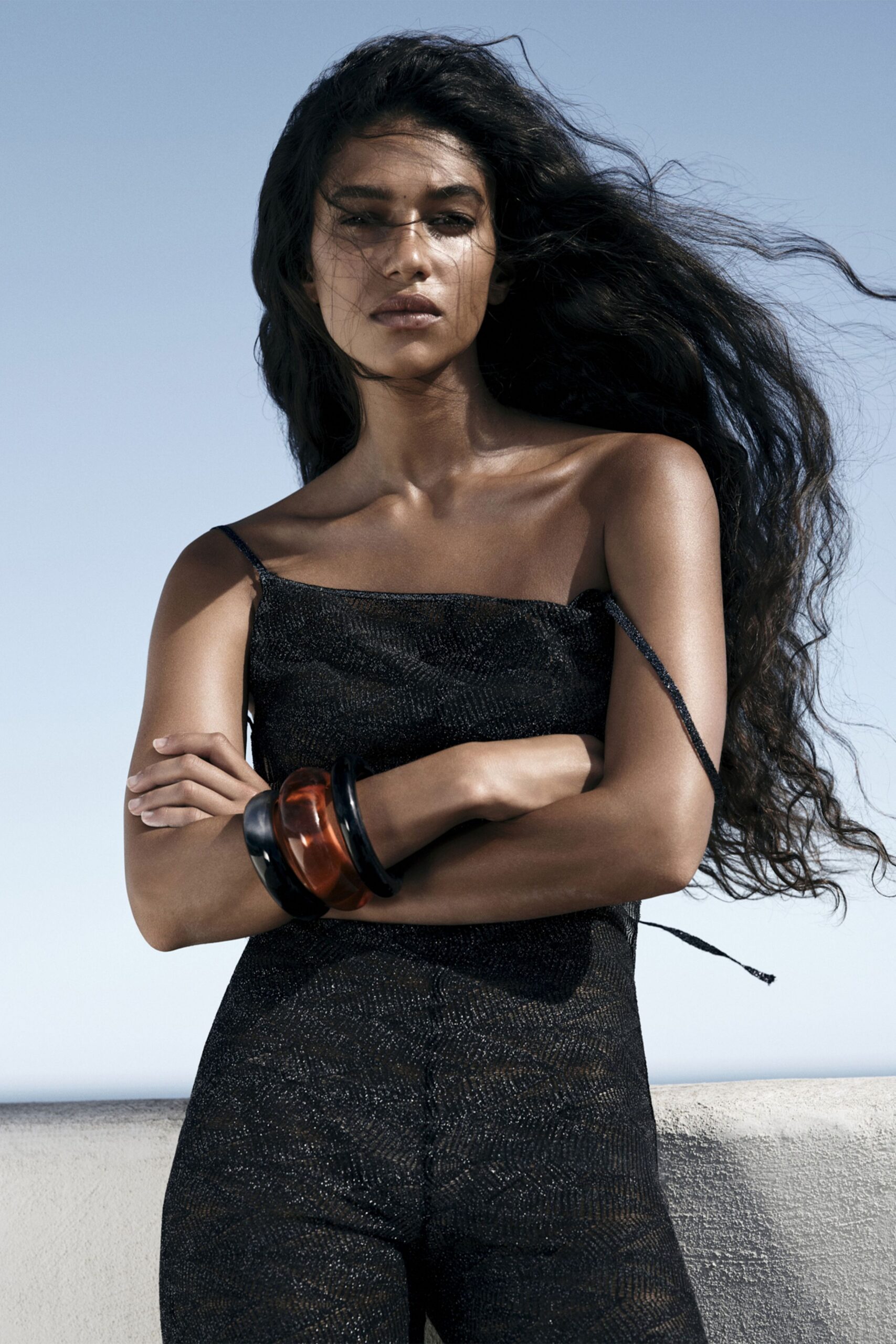 black silk sleeveless jumpsuit