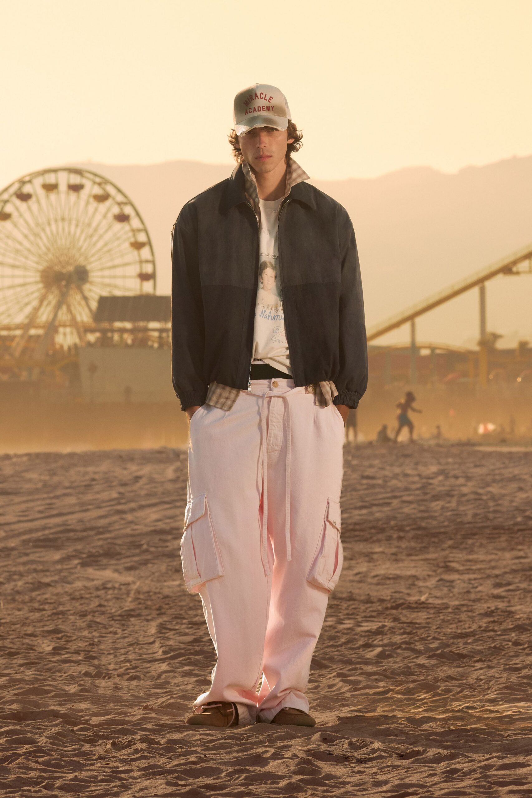 black cotton long-sleeve collared relaxed jacket