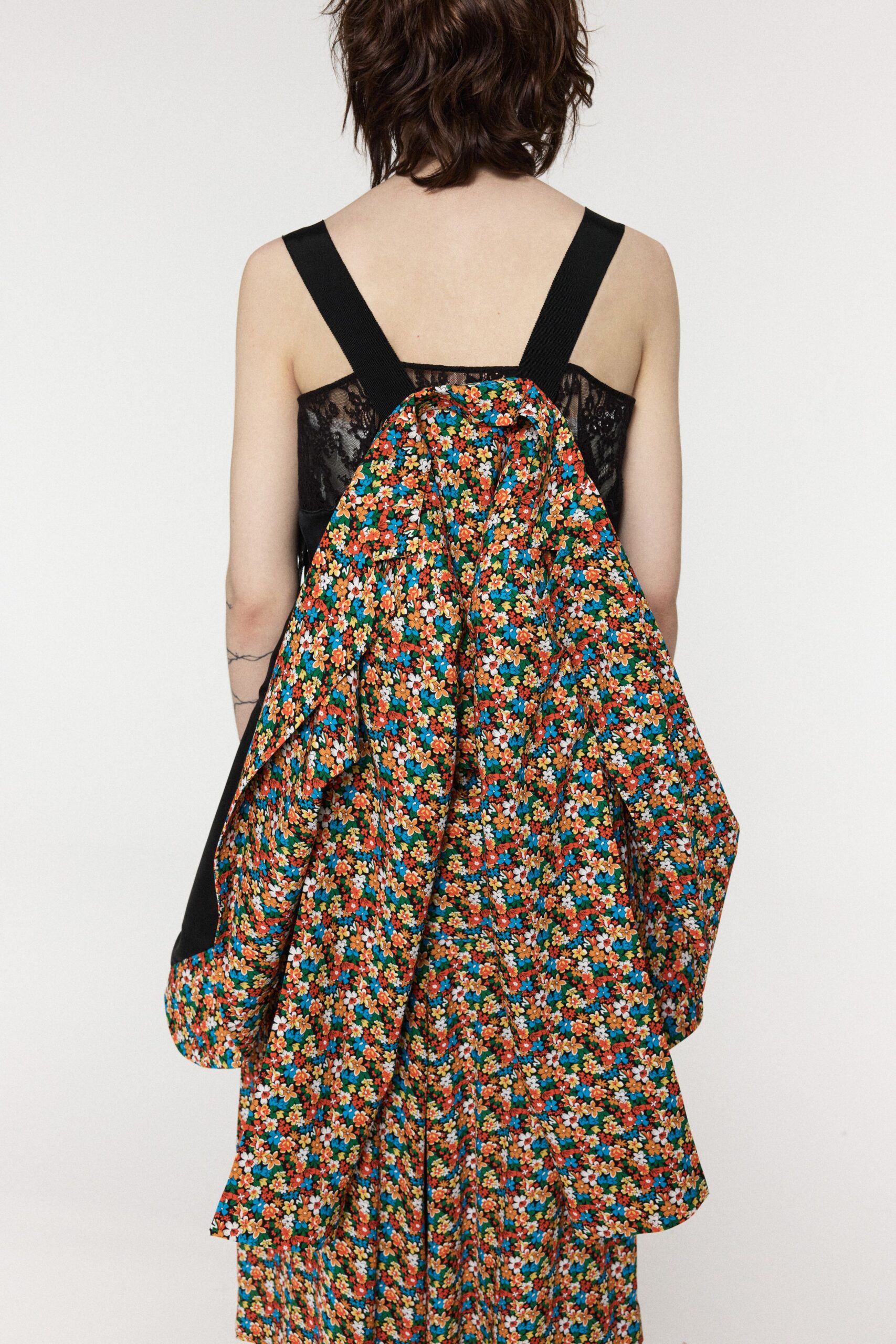 multi-colored flared dress