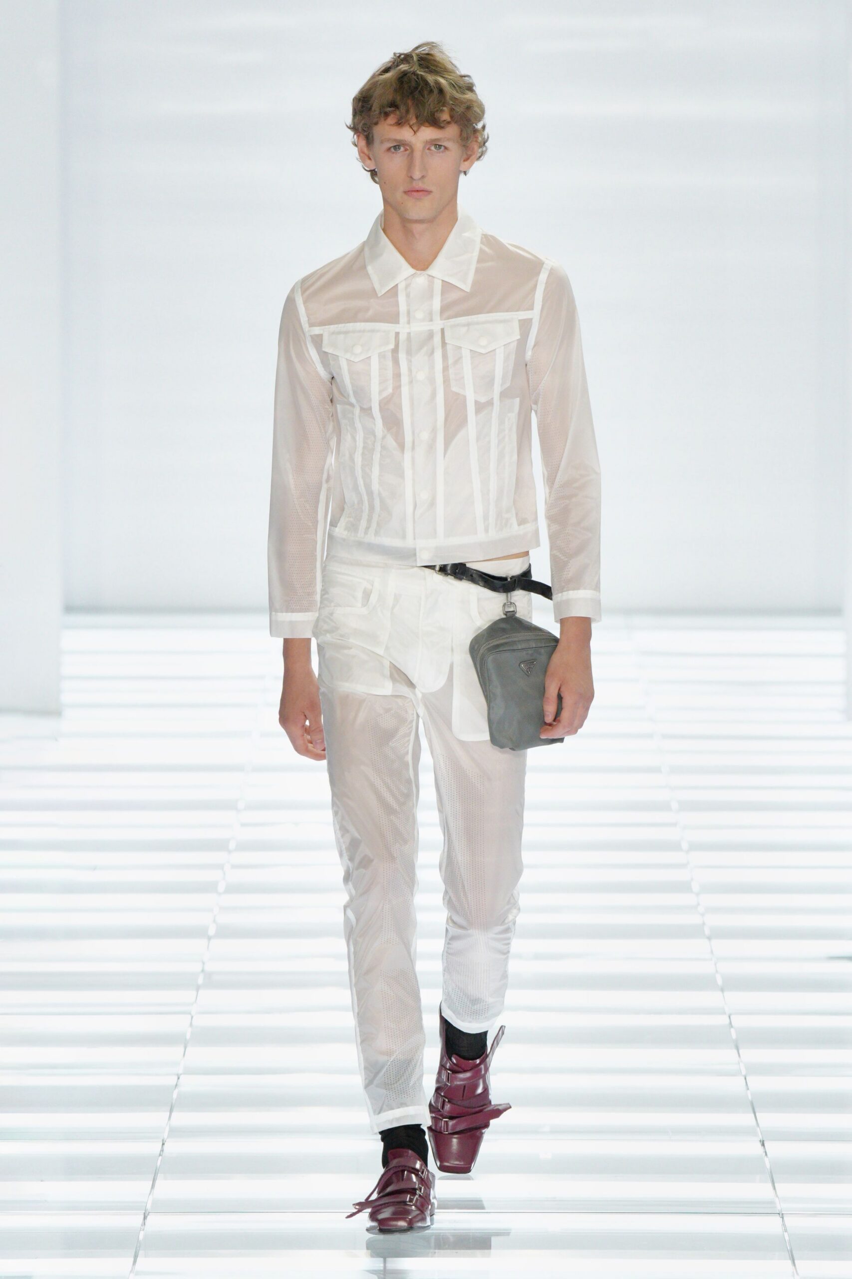 white fitted shirt and pants