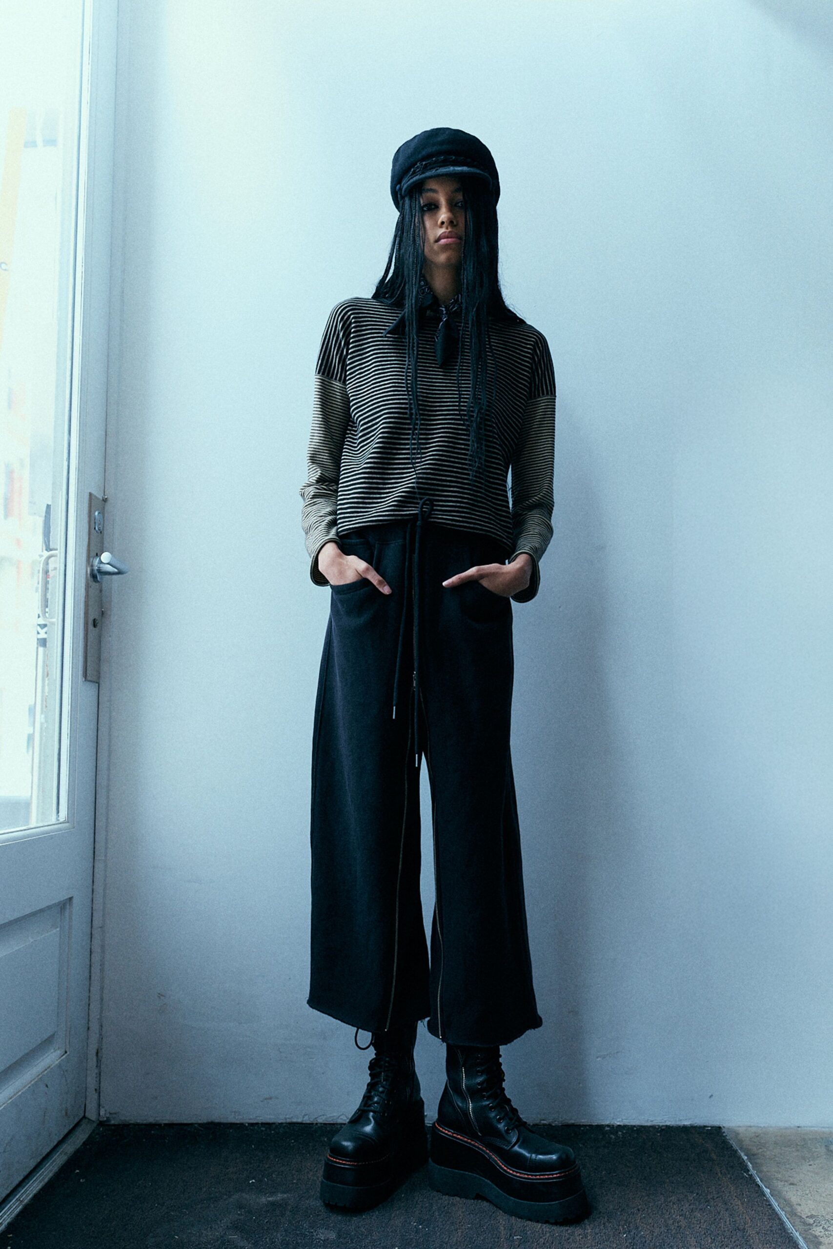 black relaxed top and pants