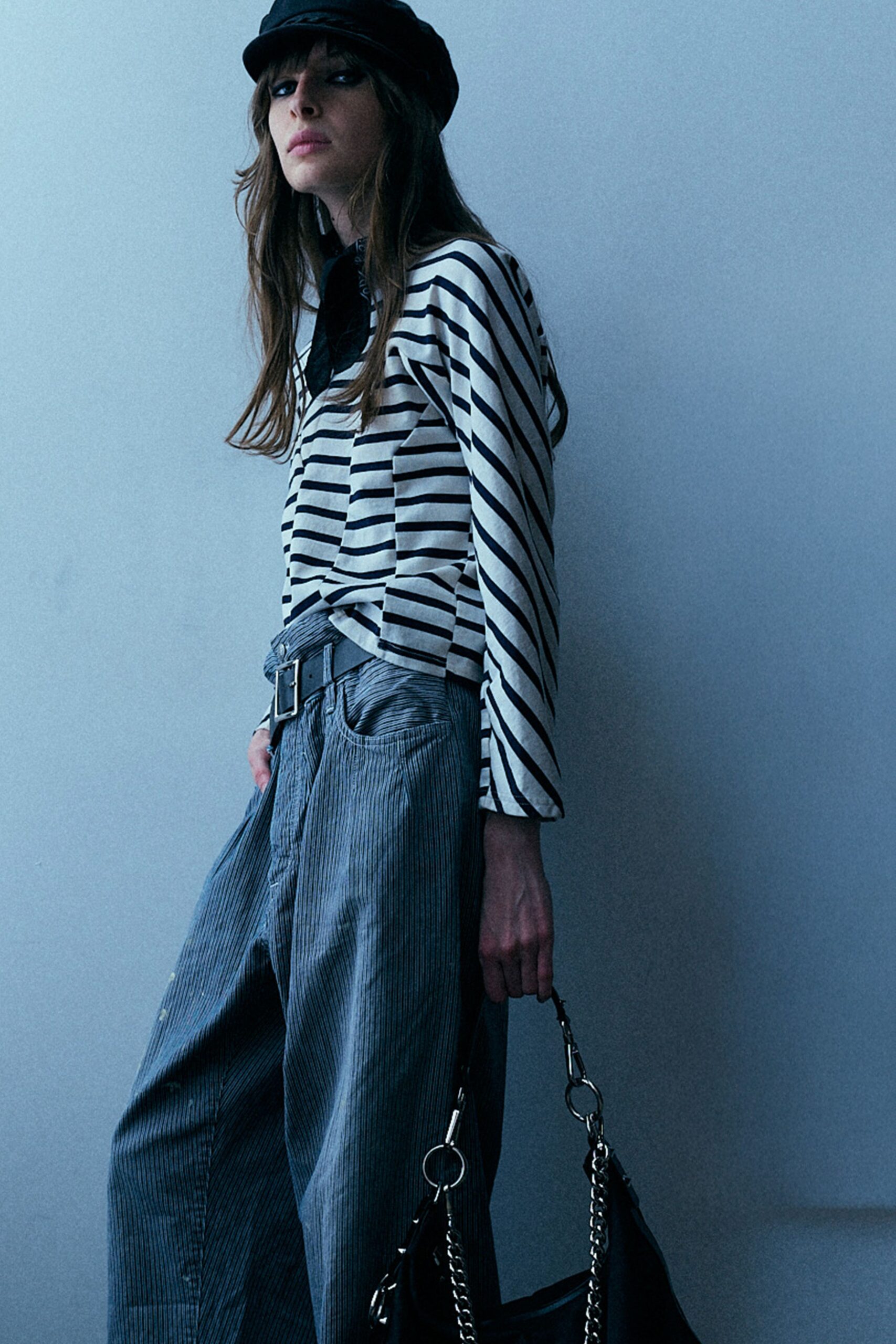 striped shirt relaxed pants