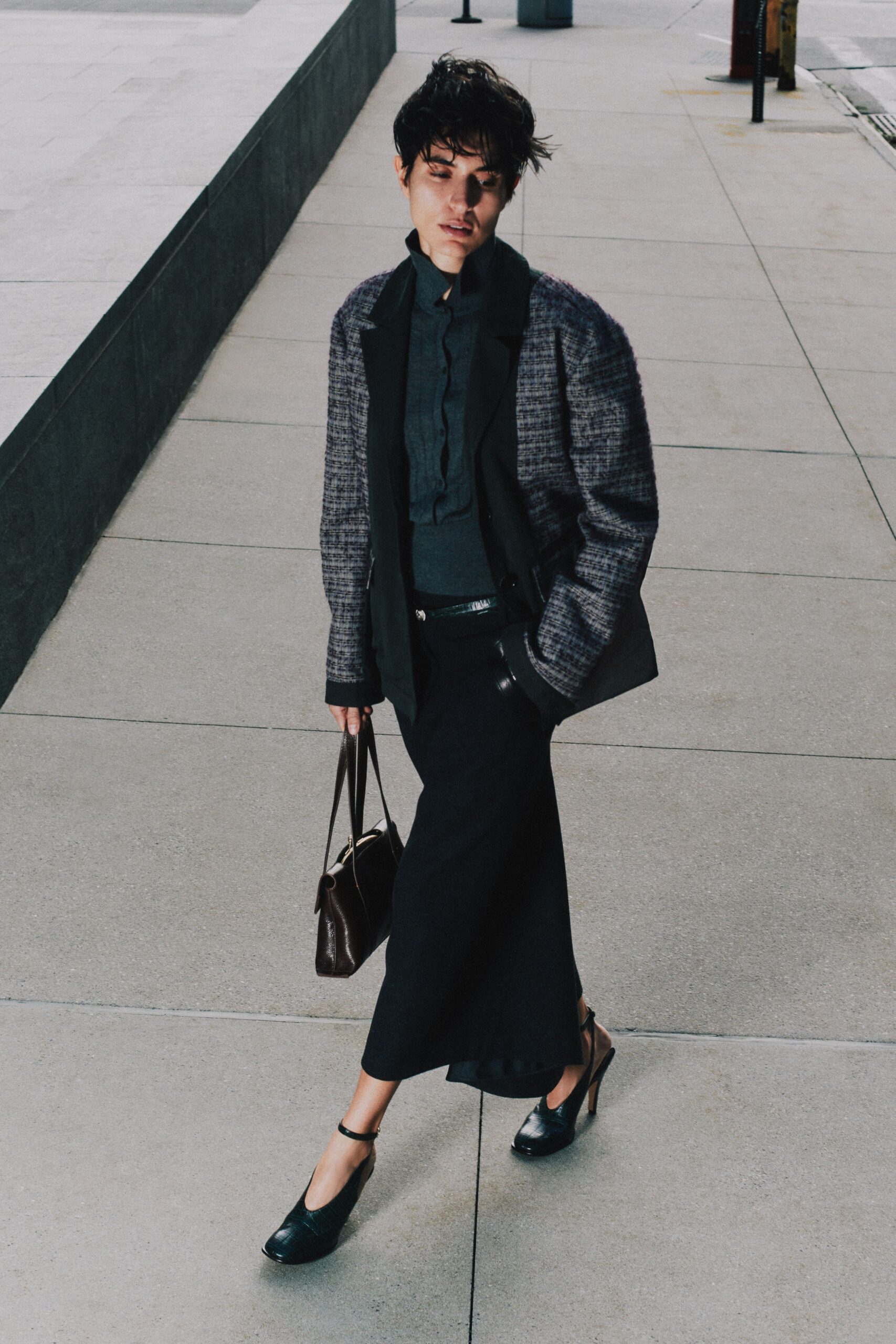 black leather shoes